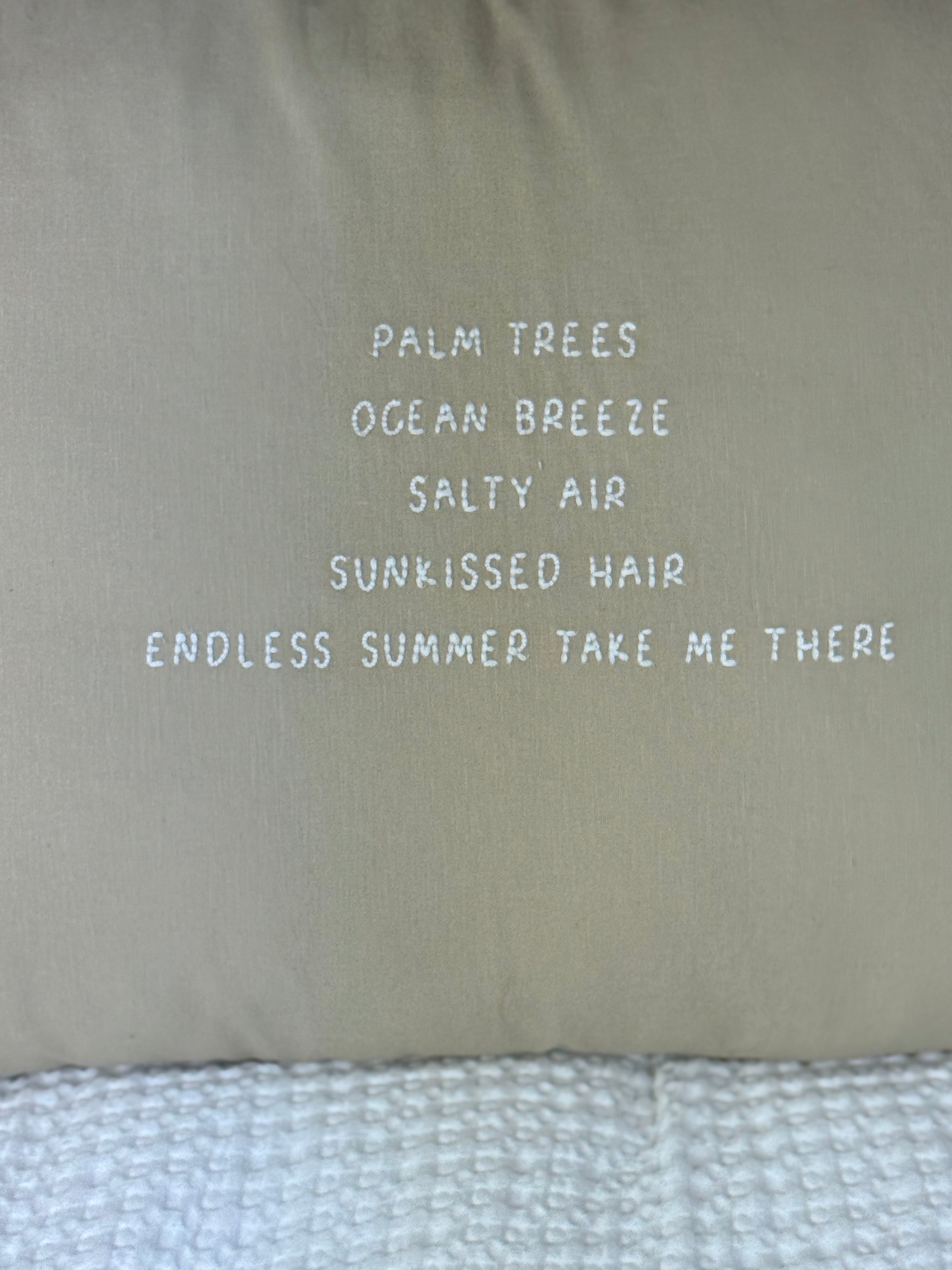 Linnen kussen 90 x 50 cm + binnenkussen | Palm Trees Ocean Breeze | Naturel