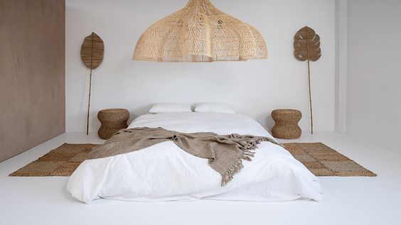 XL Handcrafted Rattan Lamp - Flower | Black | 150 cm