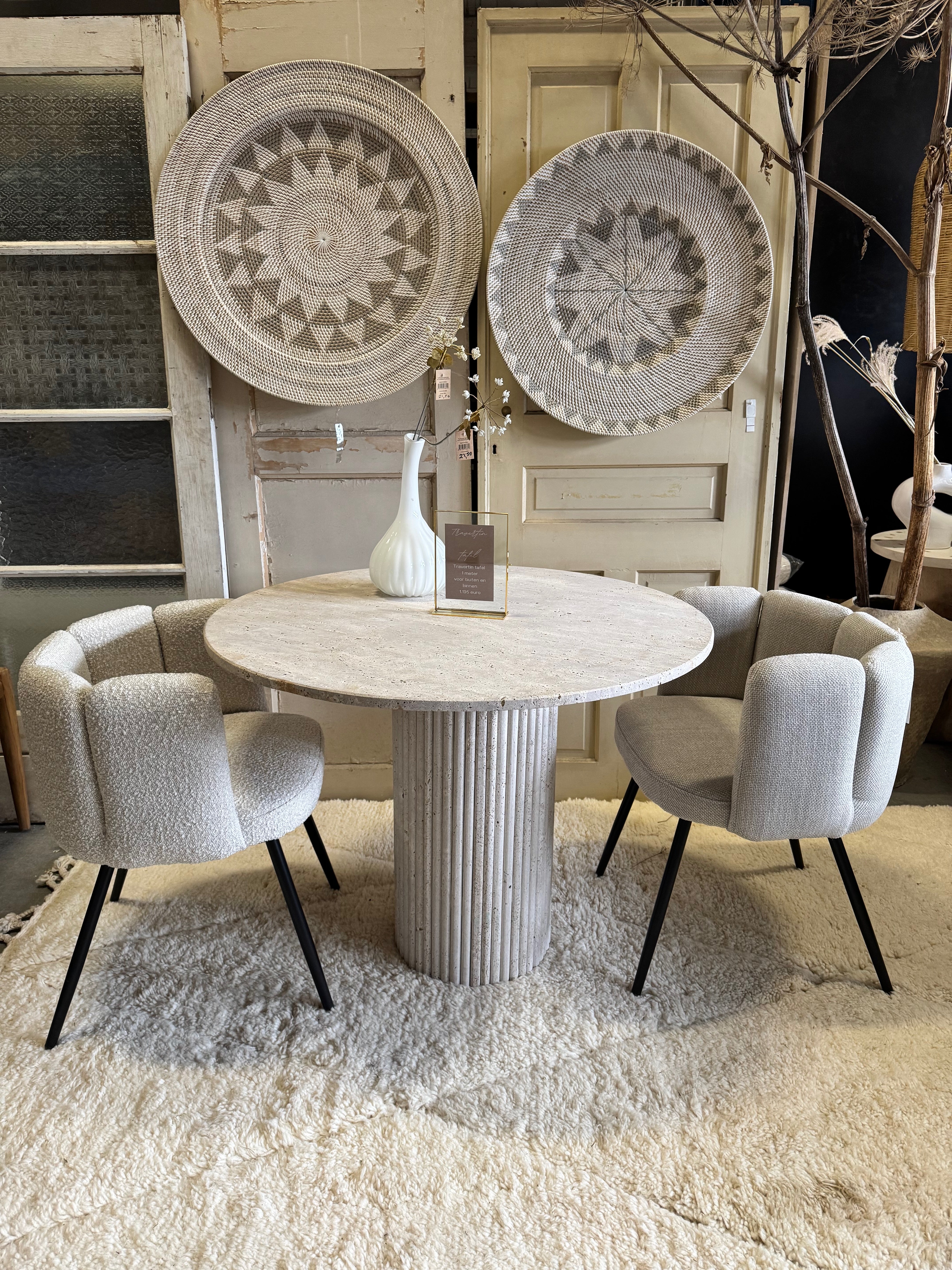 Travertine Table - Round | 100 cm