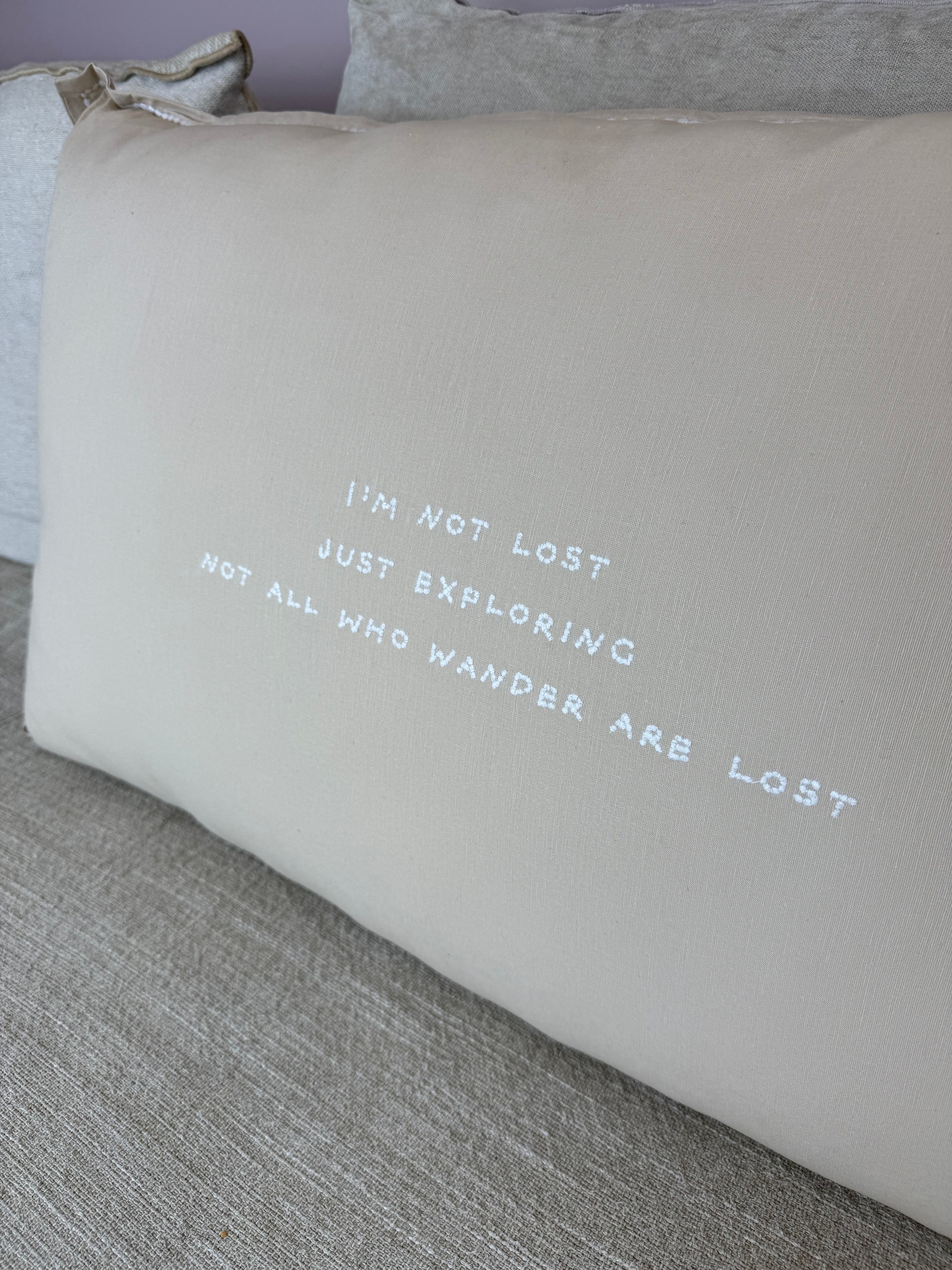 Linnen Pillow + Filling | I'm Not Lost | Natural