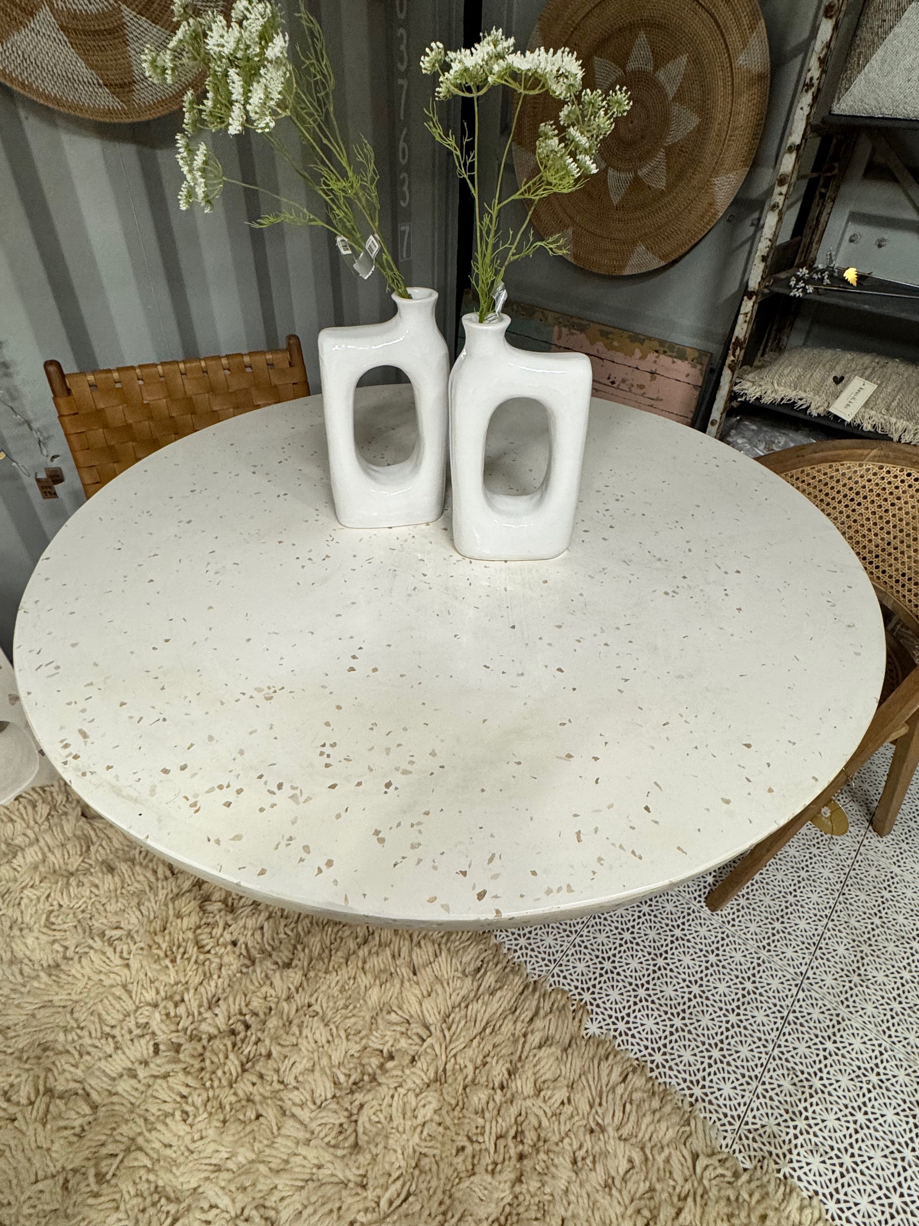 Teak & Terazzo Table - Round | 120 cm