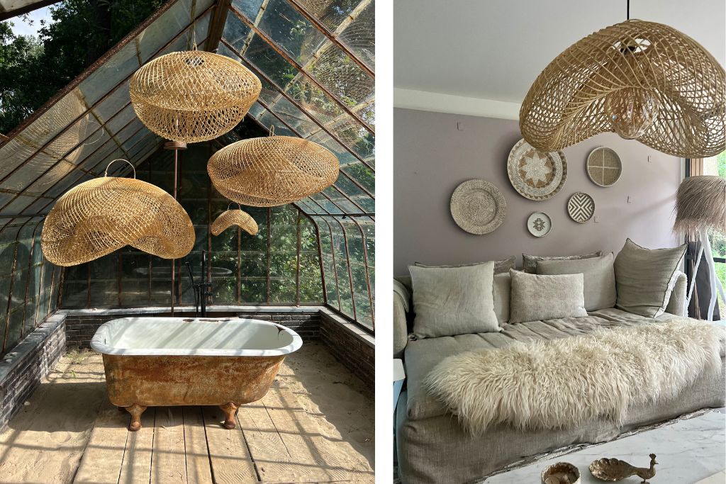 Organic Shape Cloud Lamp (40 cm) - Natural Color | Mandala Stencils