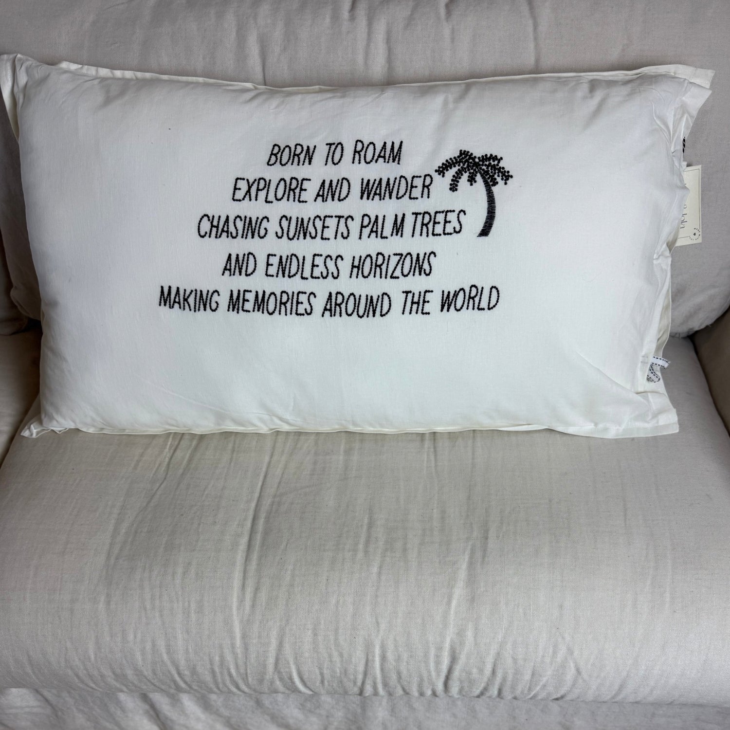 Linnen Pillow + Filling | Born To Roam | Natural