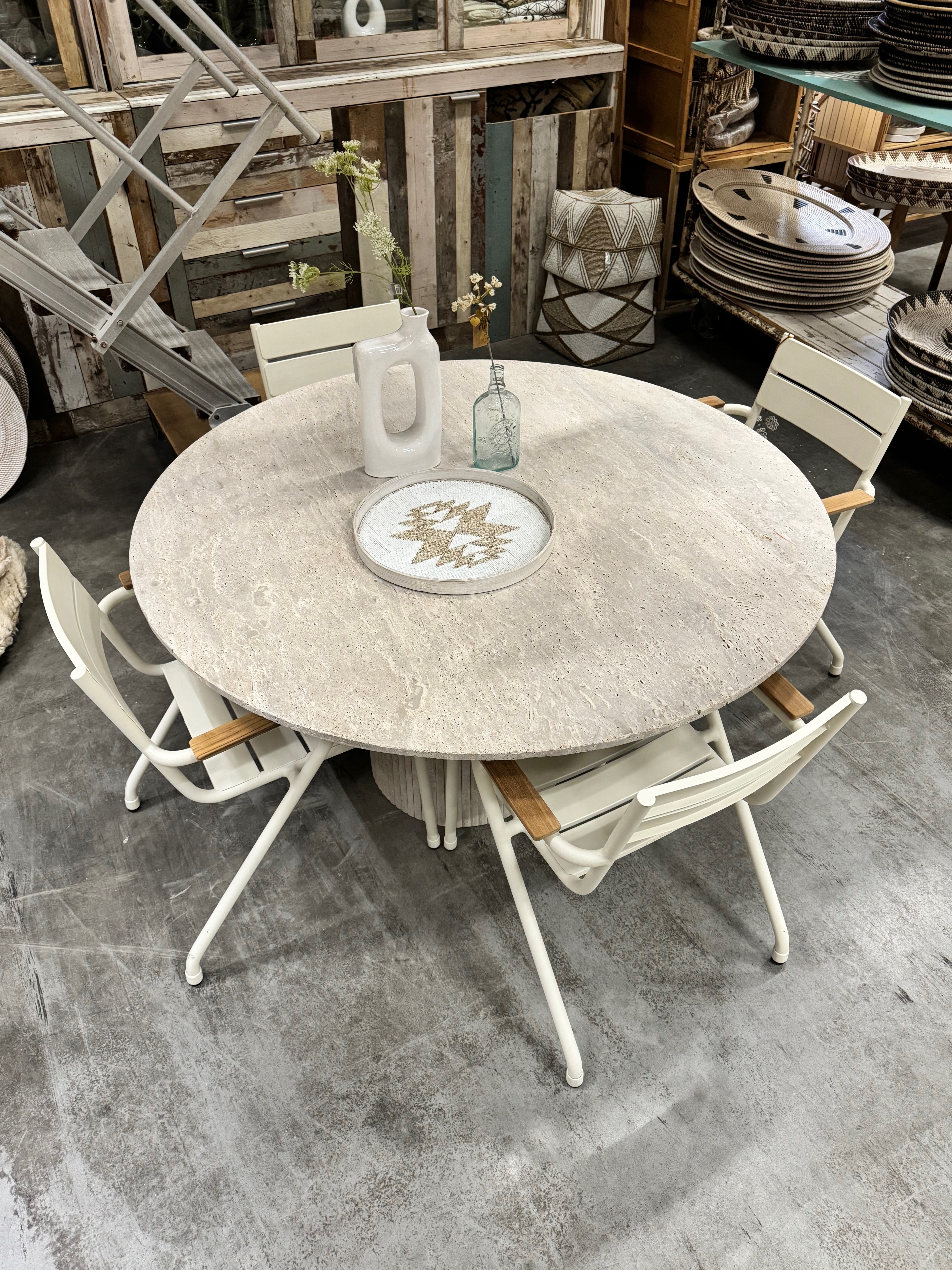 Travertine Table - Round | 140 cm