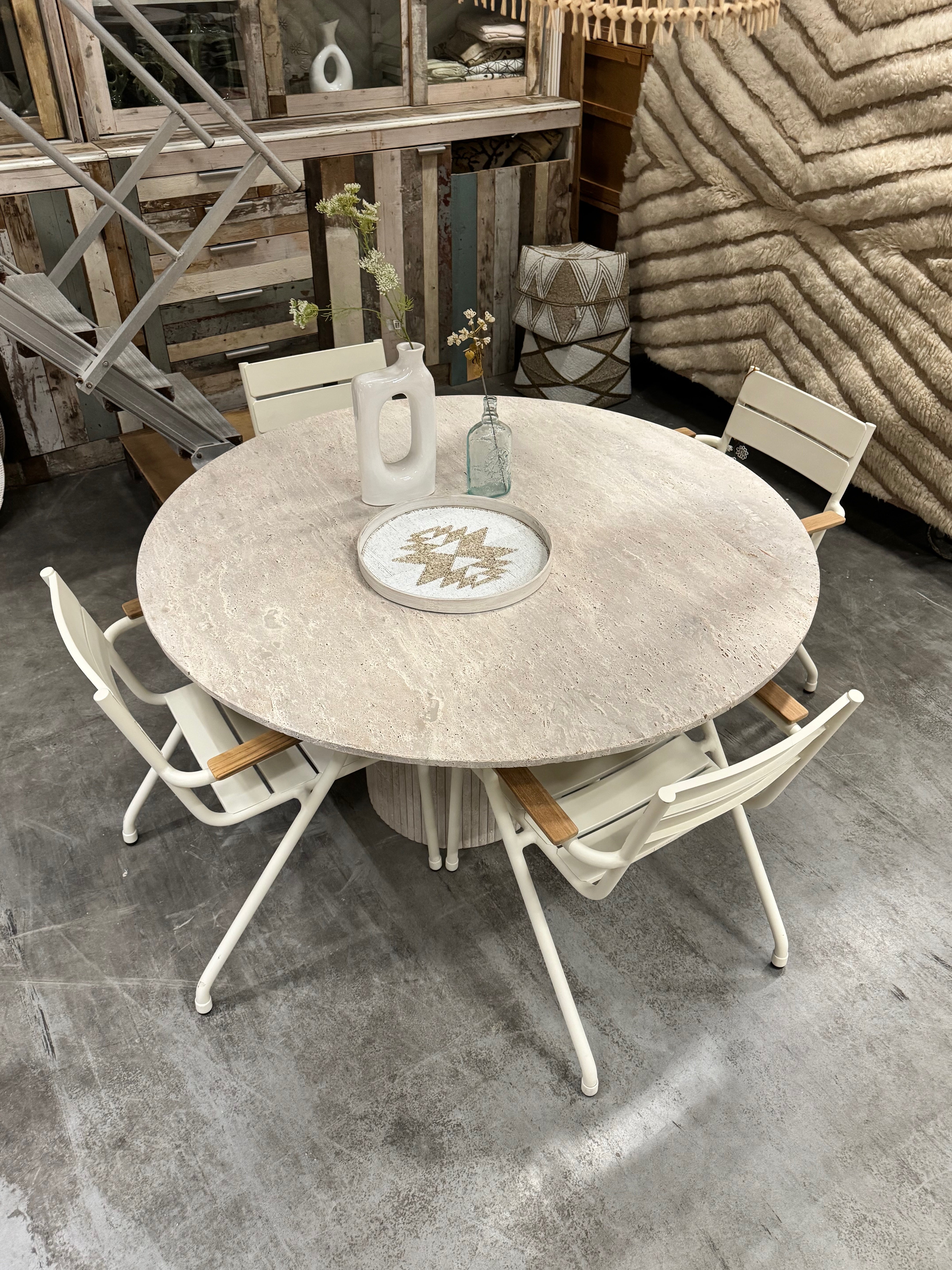 Travertine Table - Round | 140 cm