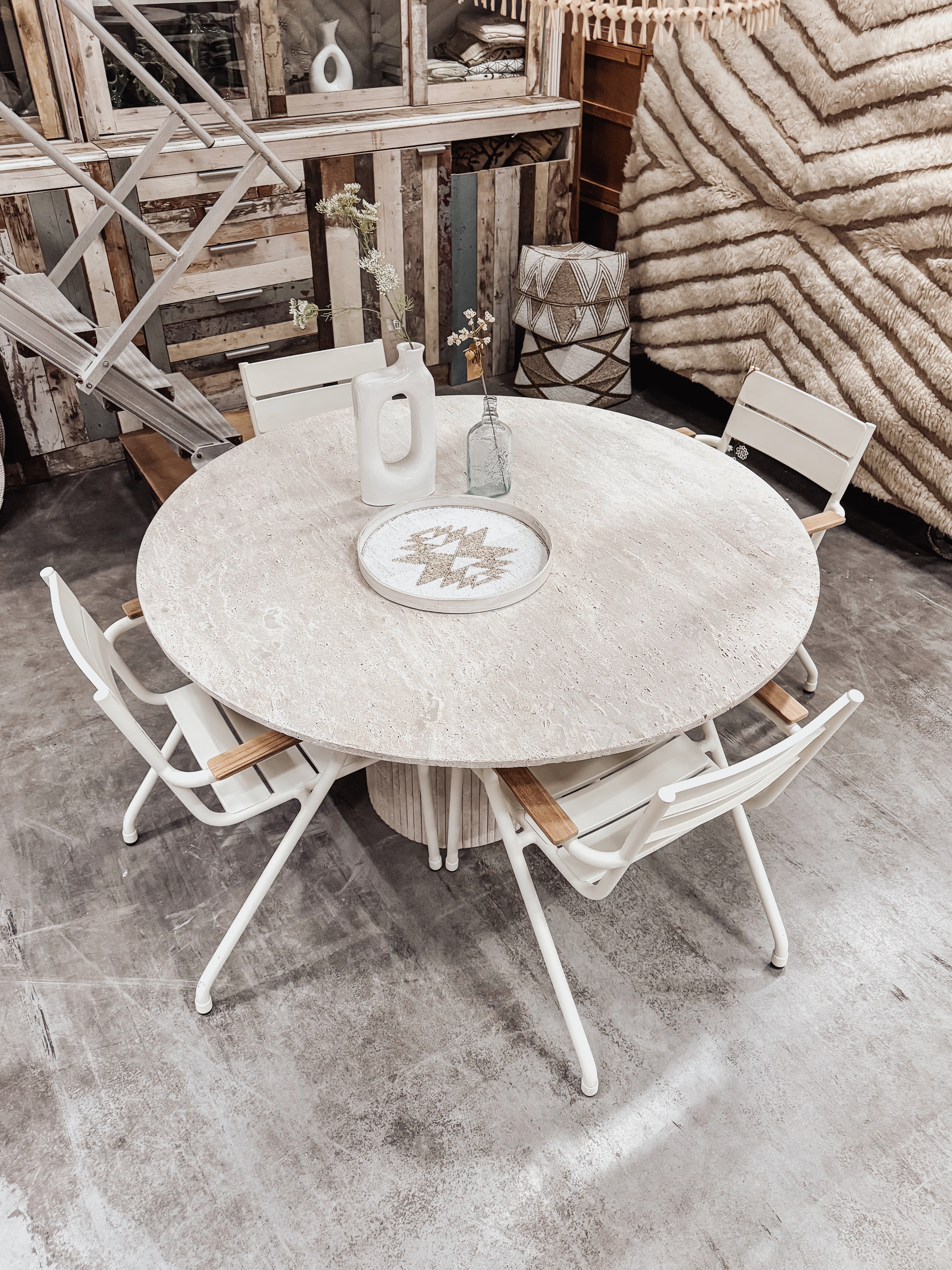 Travertine Table - Round | 140 cm
