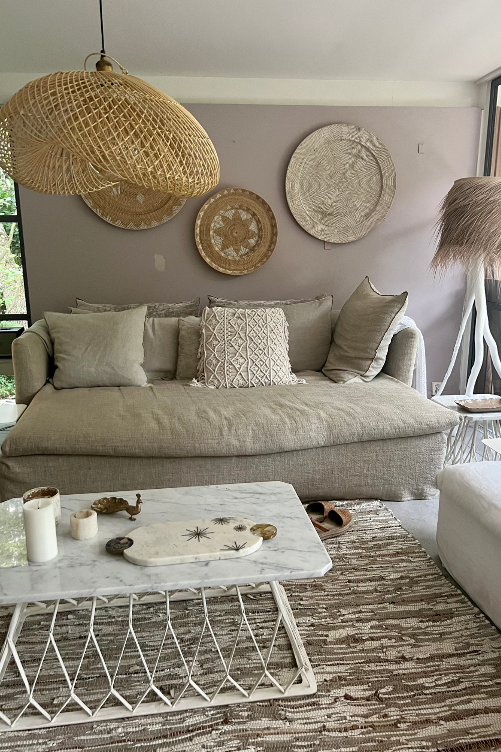 Organic Shape Cloud Lamp (40 cm) - Natural Color | Mandala Stencils
