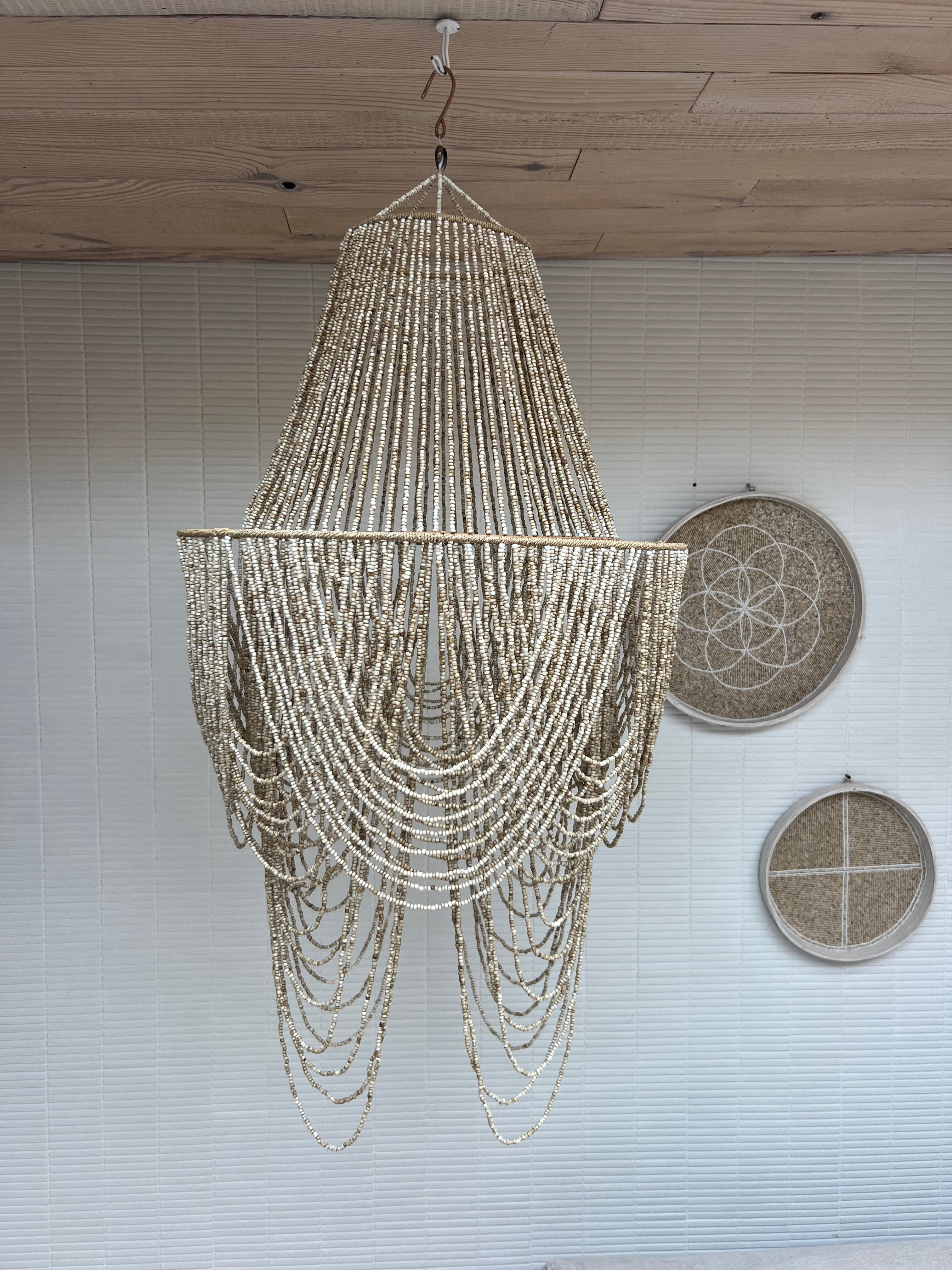 Beaded Hanging Lamp - Natural