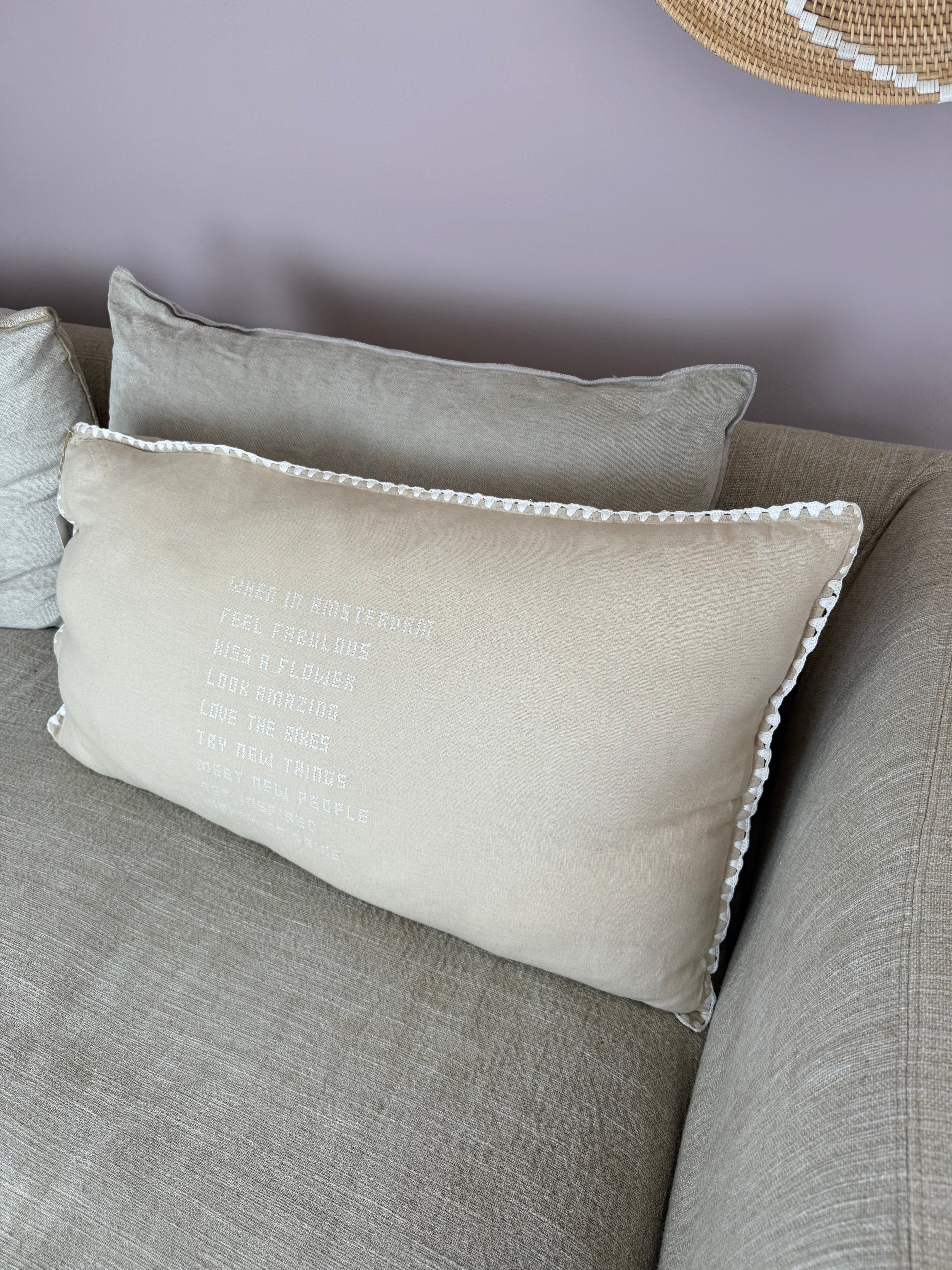 Linnen Pillow + Filling | When In Amsterdam | Natural