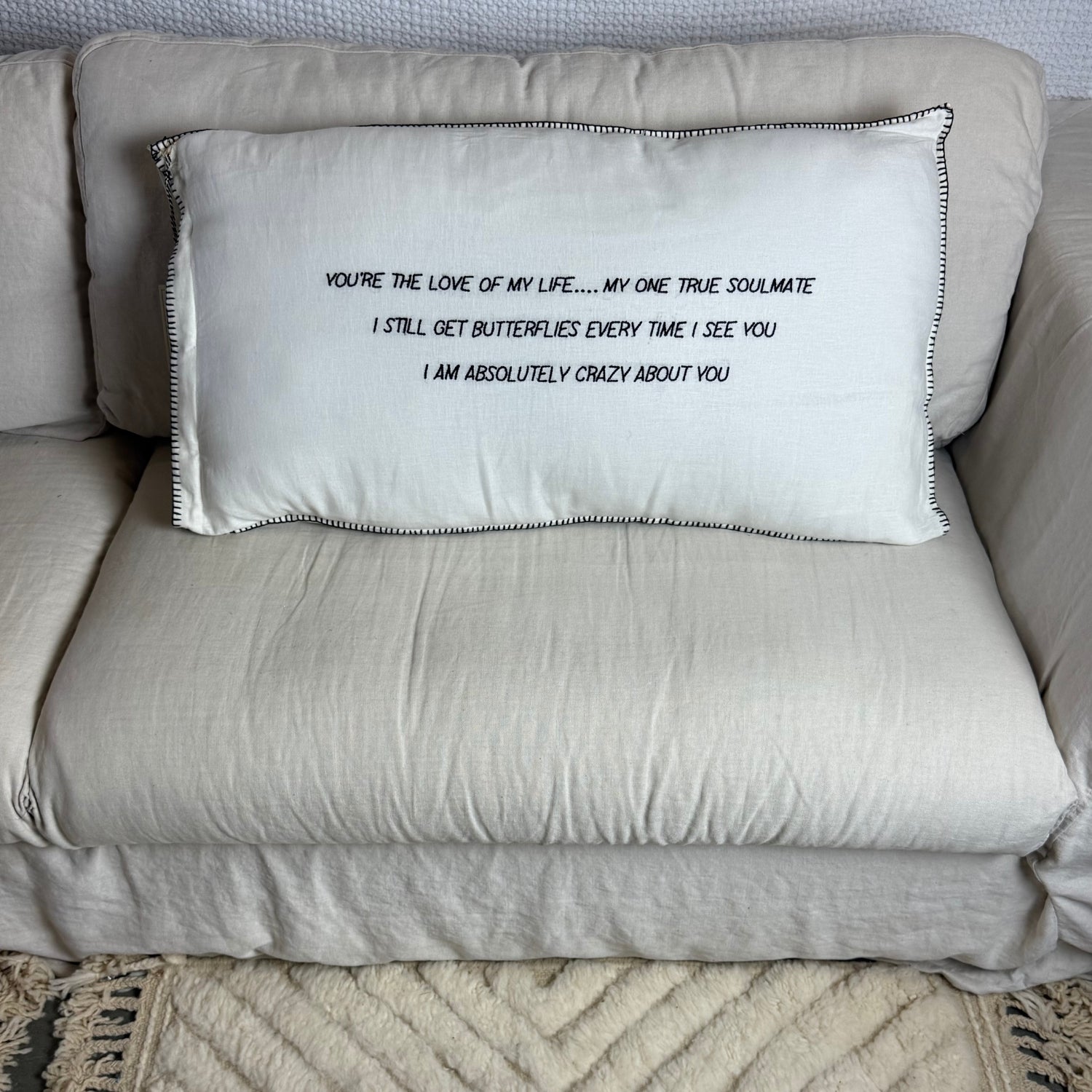 Linnen Pillow + Filling | Love Of My Life | White