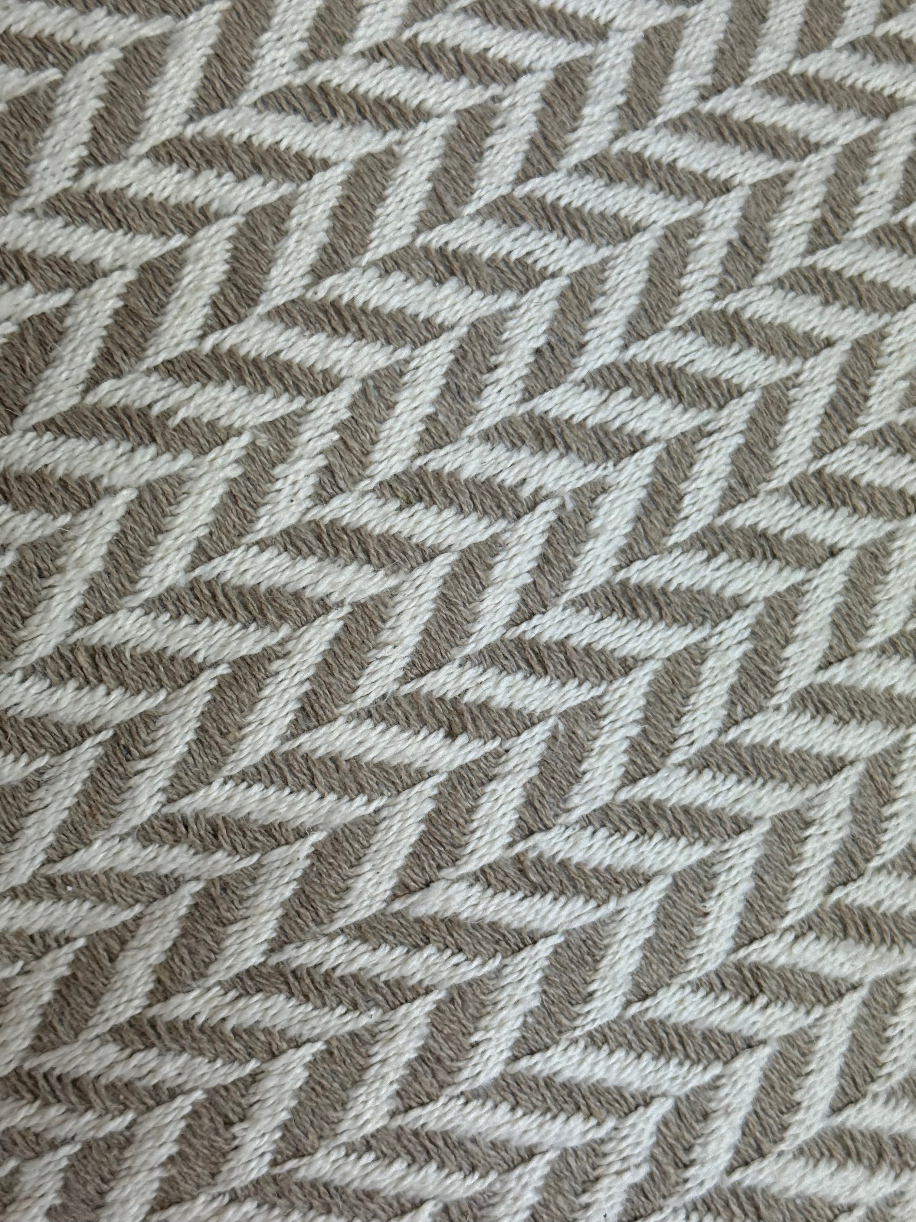 Jacquard geweven kussen – naturel & wit – 90 x 50 cm | + inclusief binnen kussen