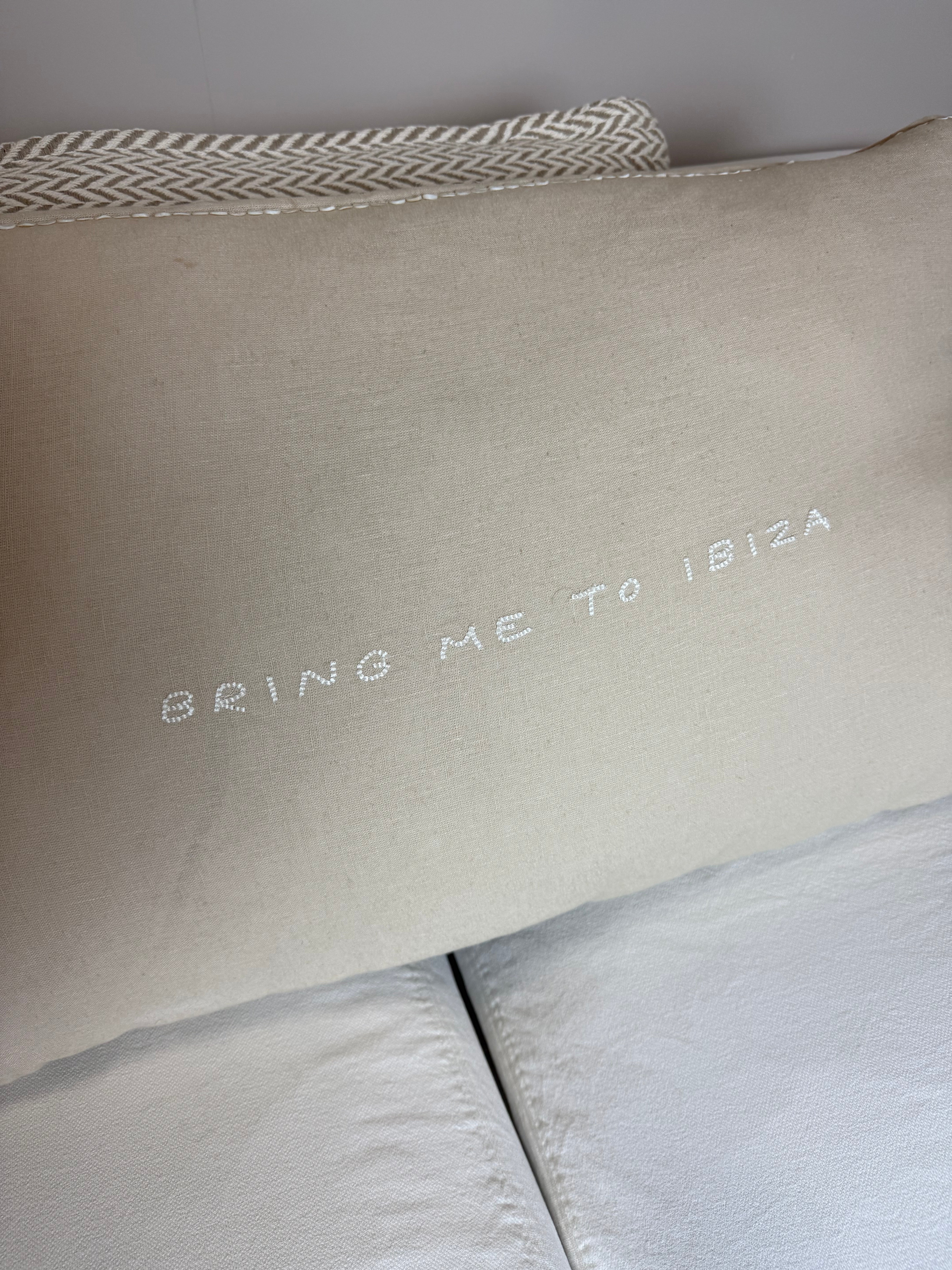Linnen Pillow + Filling | Bring Me To Ibiza | Natural