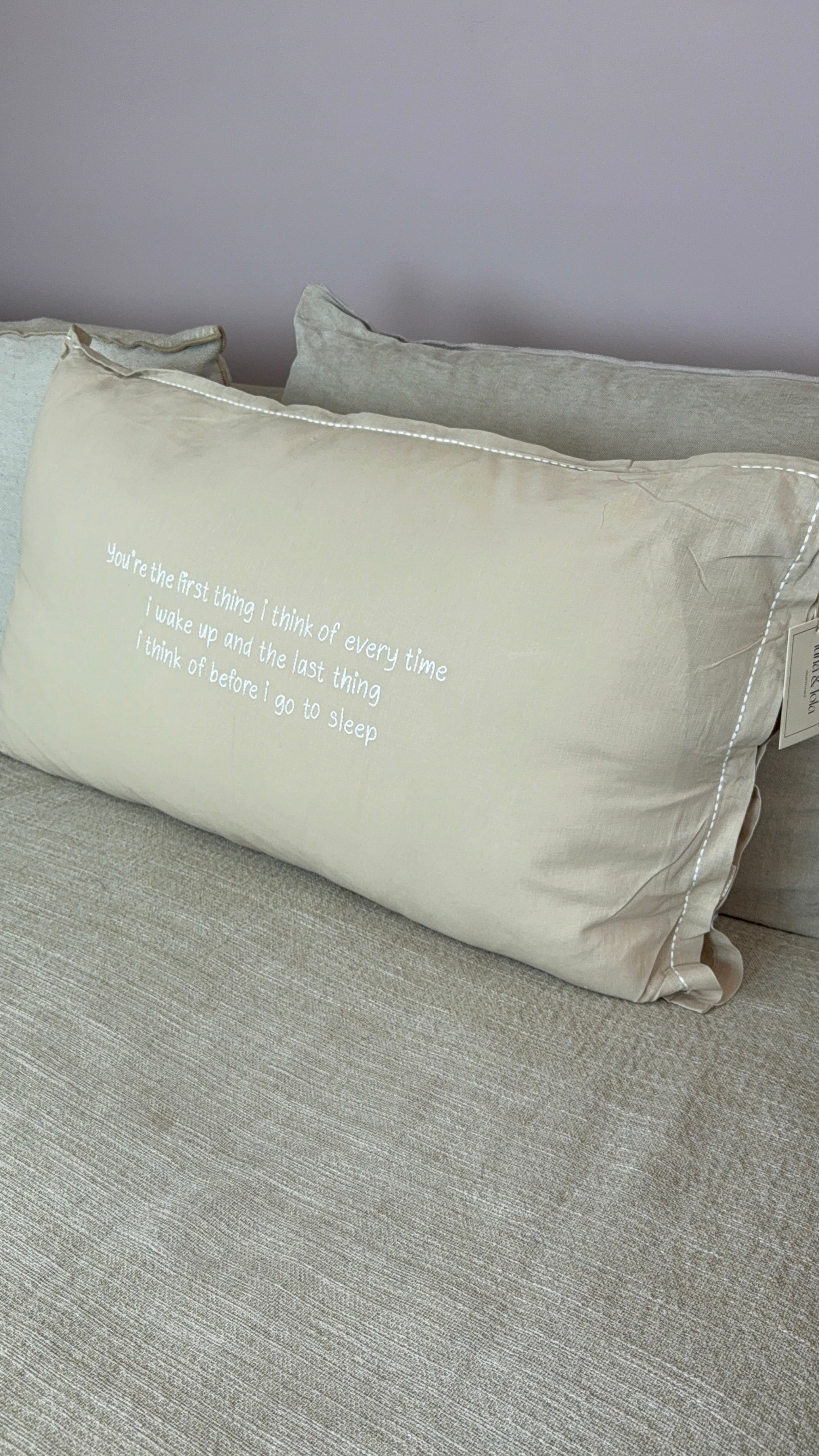 Linnen Pillow + Filling | You’re The First Thing | Natural