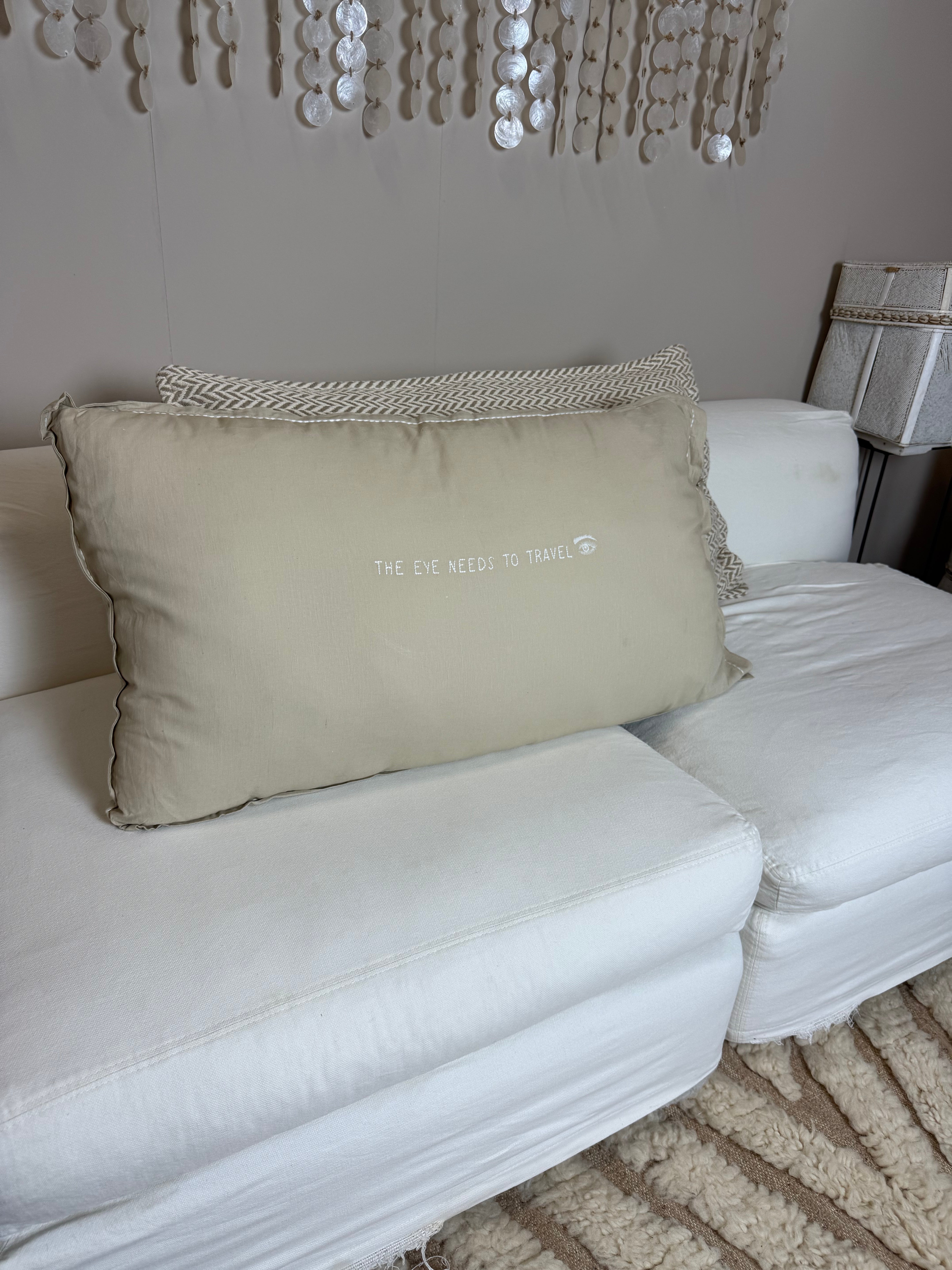 Linnen Pillow + Filling | The Eye Needs To Travel | Natural