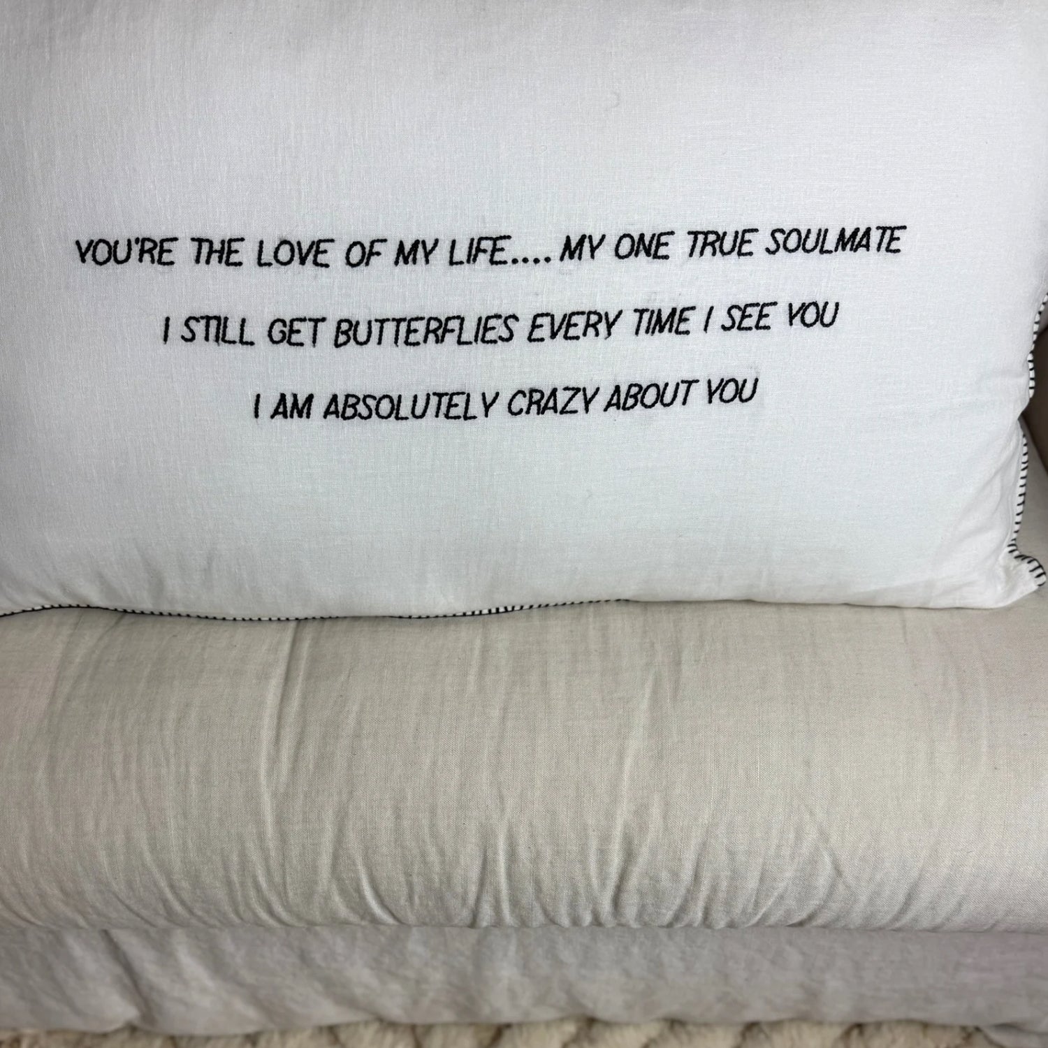 Linnen Pillow + Filling | You’re The First Thing | White
