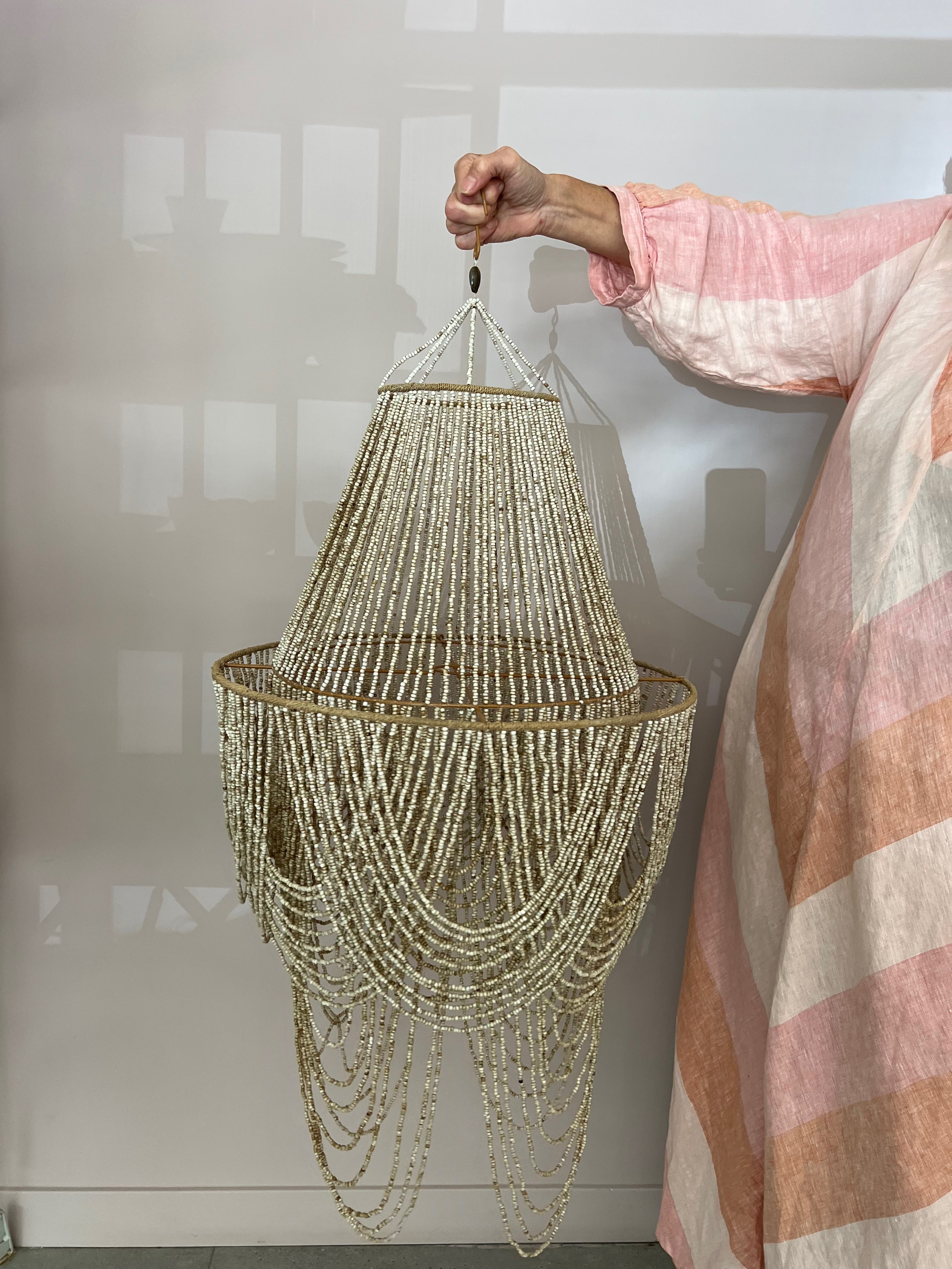 Beaded Hanging Lamp - Natural