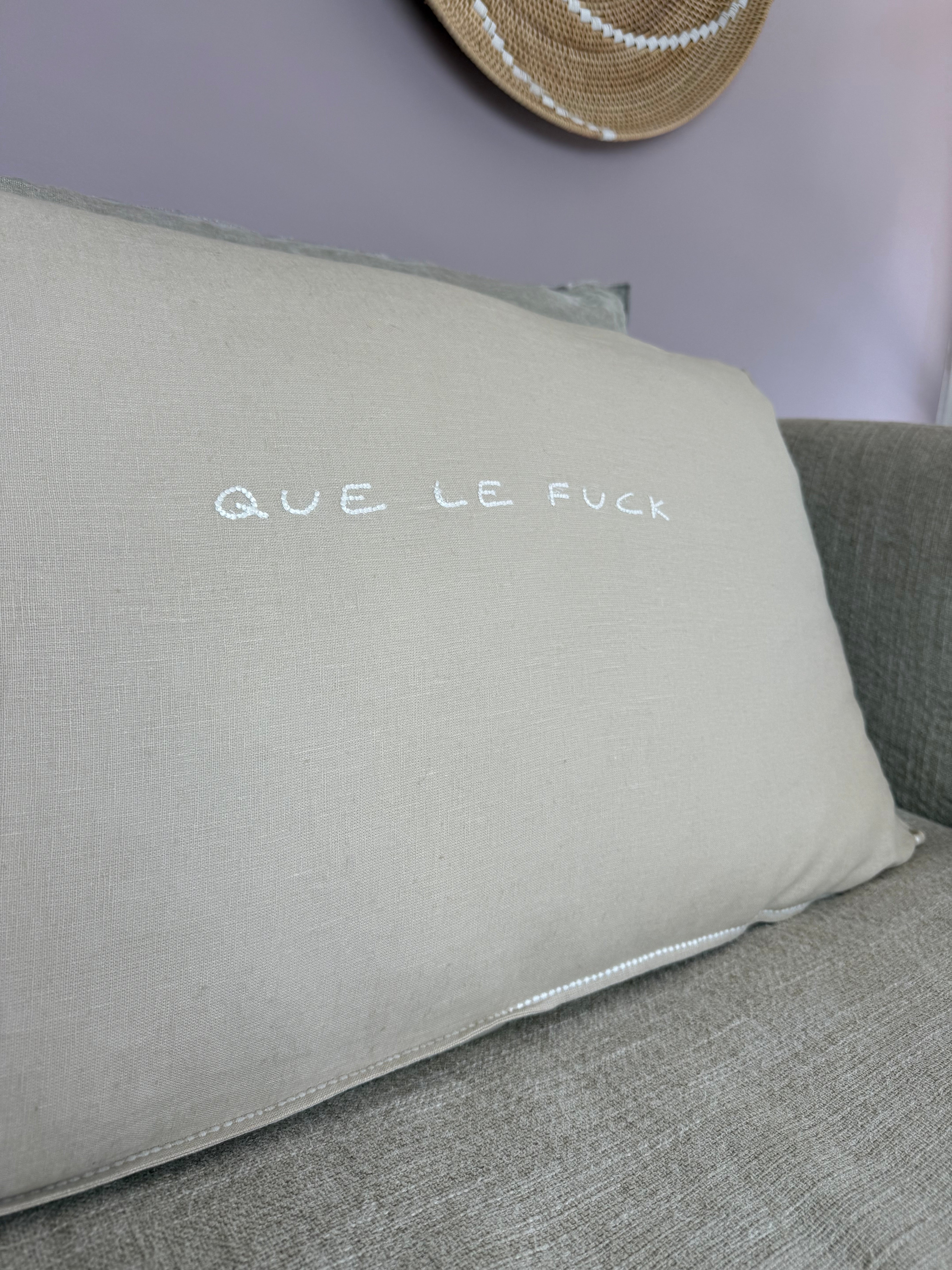 Linnen Pillow + Filling | Que Le Fuck | Natural