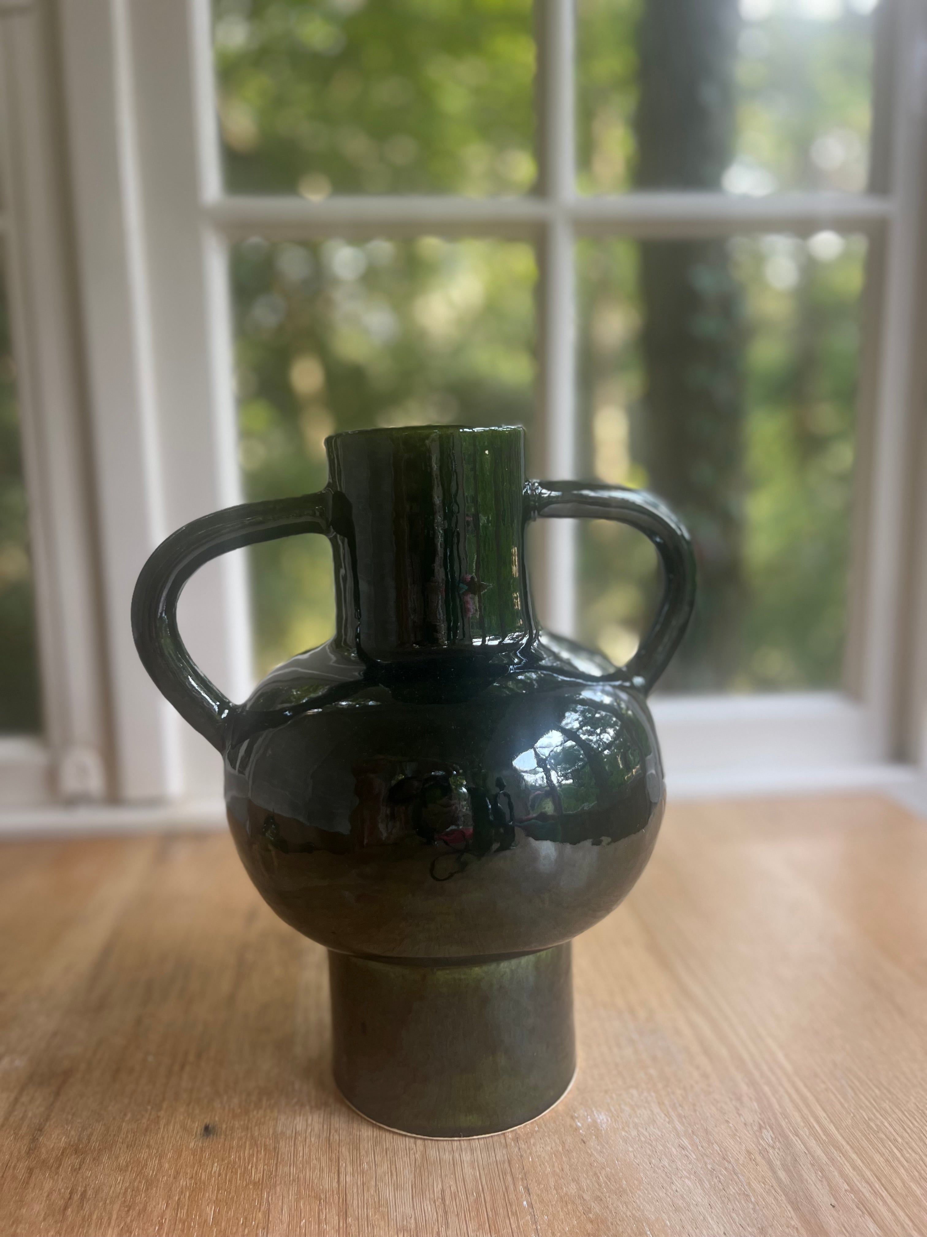 Organic Green Vase - Eco-Friendly Home Decor | Mandala Stencils