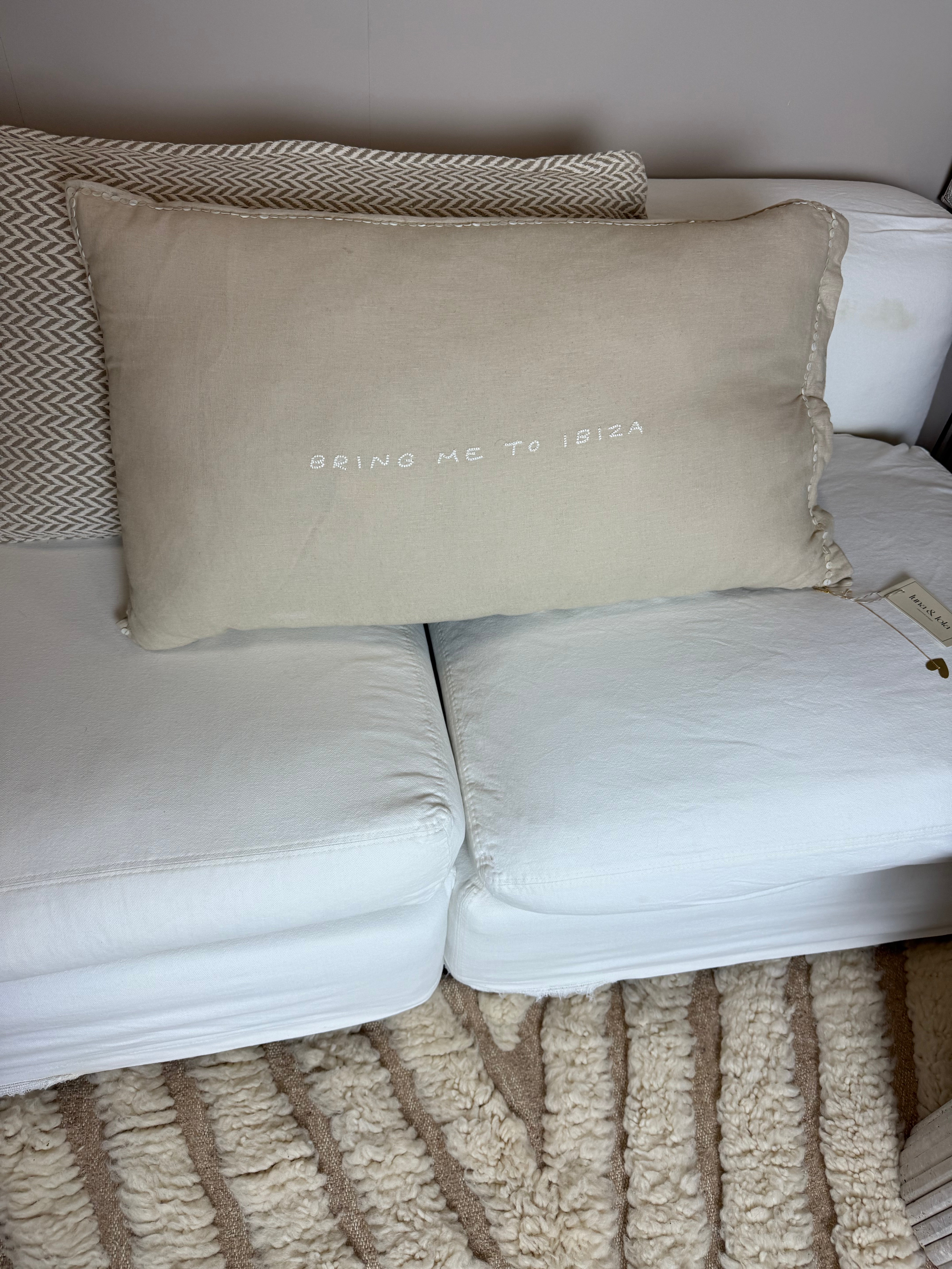 Linnen Pillow + Filling | Bring Me To Ibiza | Natural