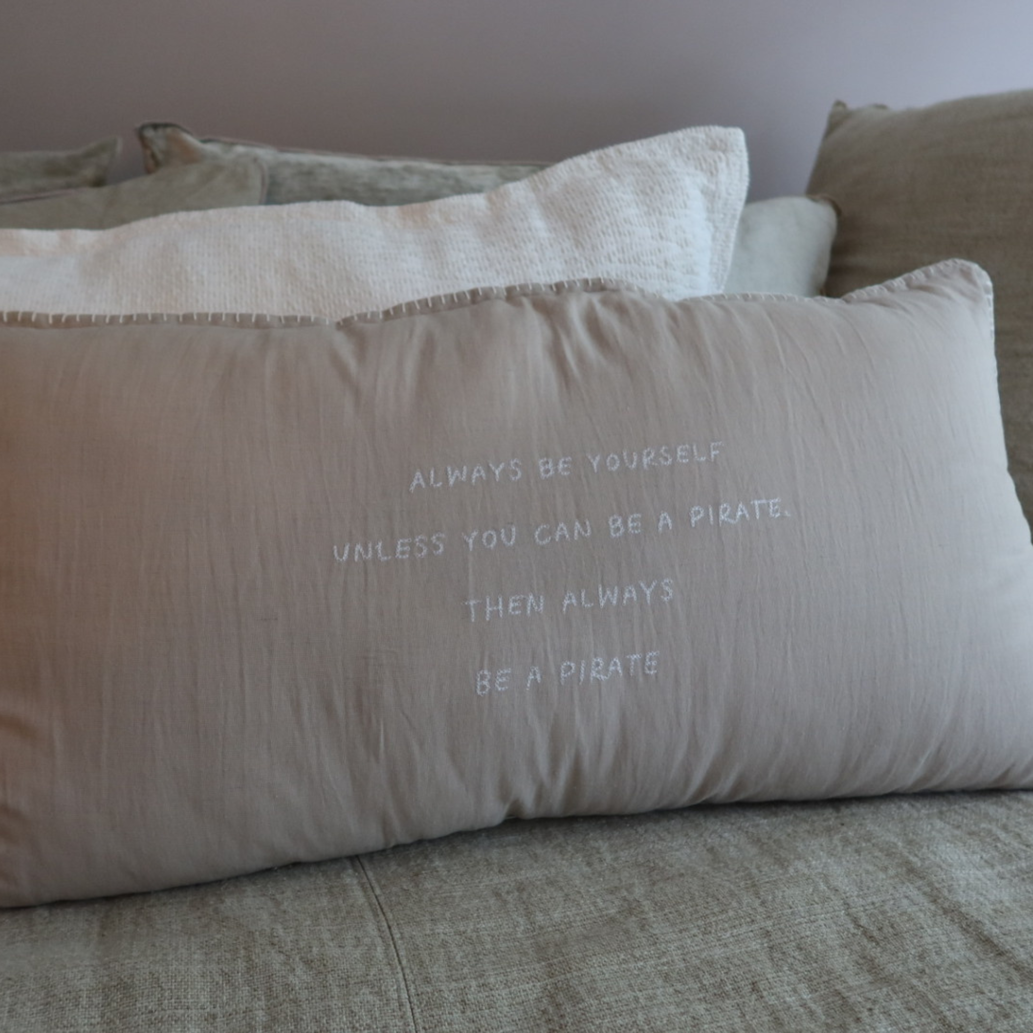 Linnen Pillow + Filling | Always Be Yourself | Natural