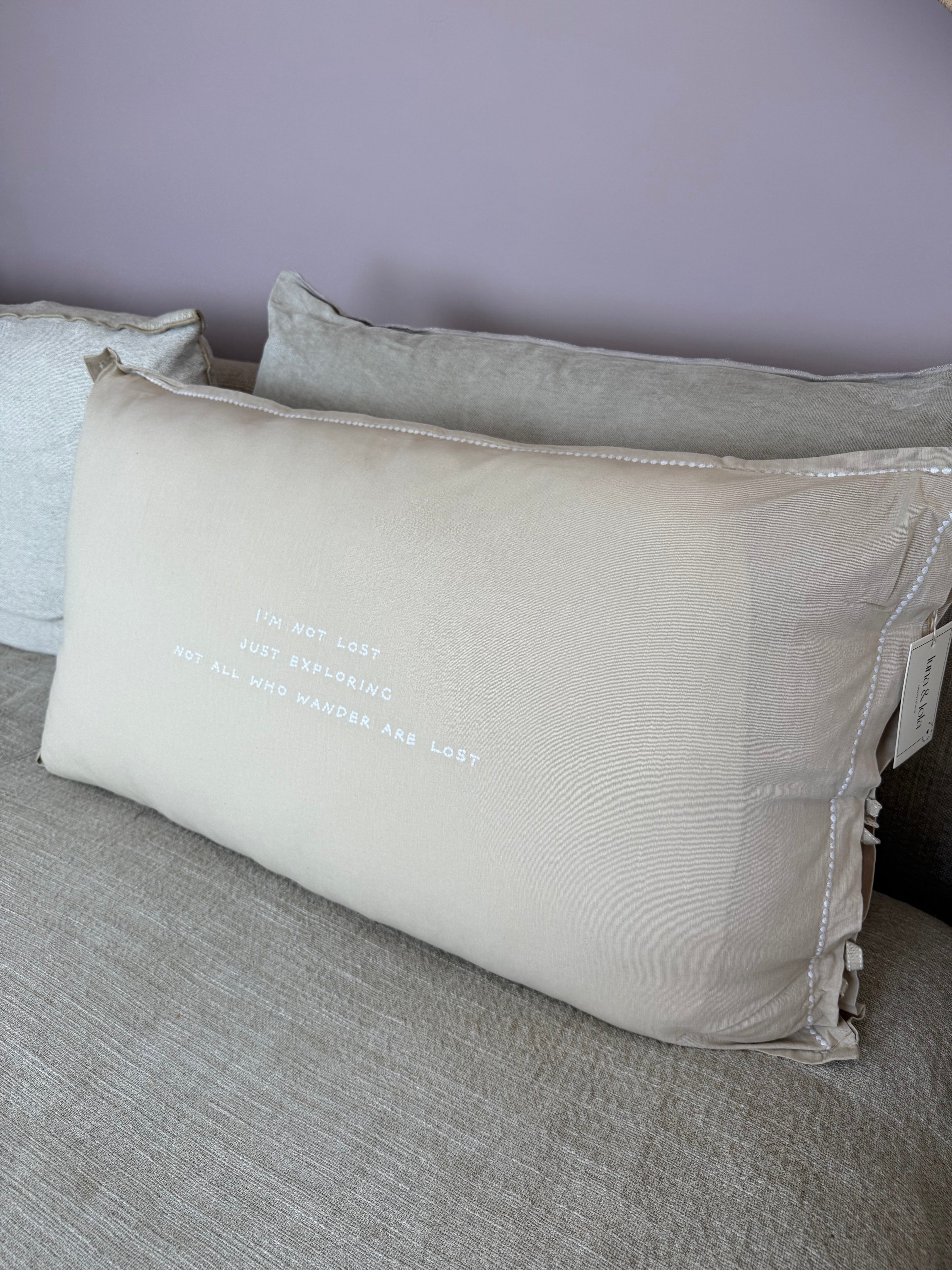 Linnen Pillow + Filling | I'm Not Lost | Natural