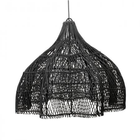 XL Handcrafted Rattan Lamp - Flower | Black | 150 cm