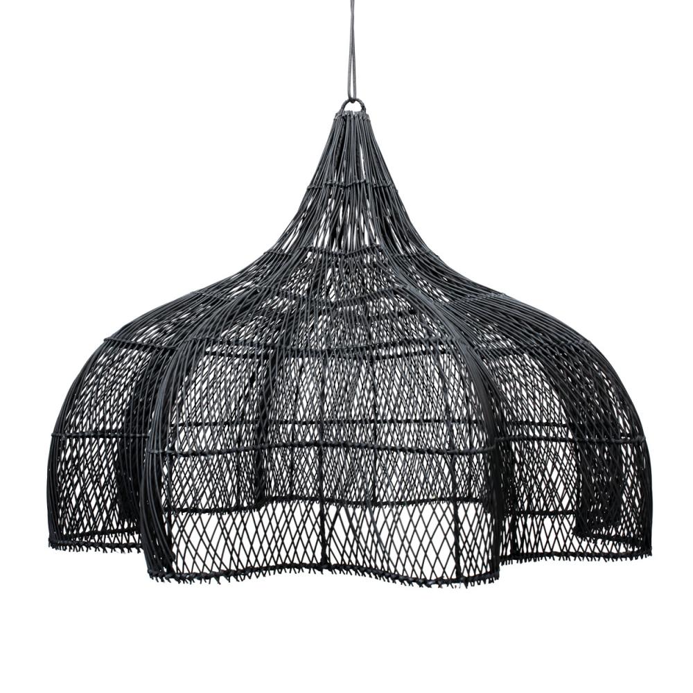 Flower Organic Shape Hanging Lamp - 100 cm Natural Rattan Light | Mandala Stencil