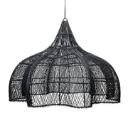 XL Handcrafted Rattan Lamp - Flower | Black | 150 cm