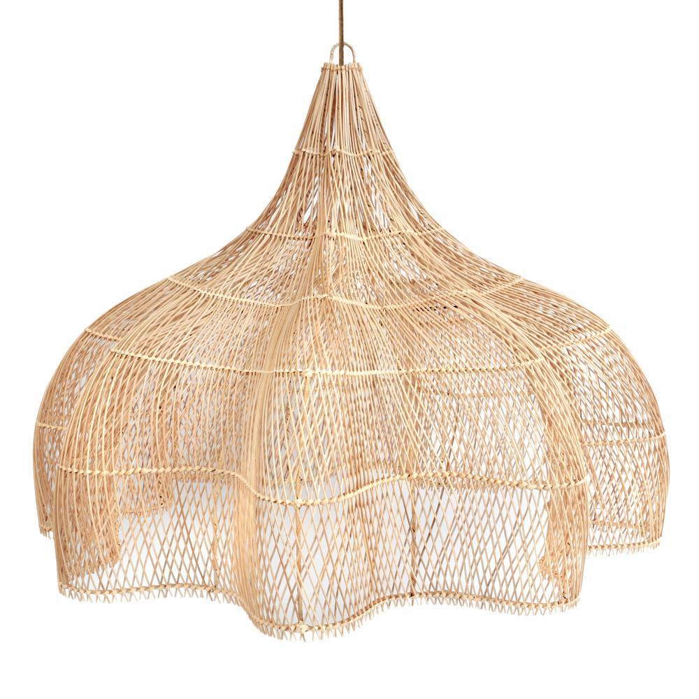 XL Flower Rattan Lamp - 100 cm Boho Ceiling Light | Mandala Stencil