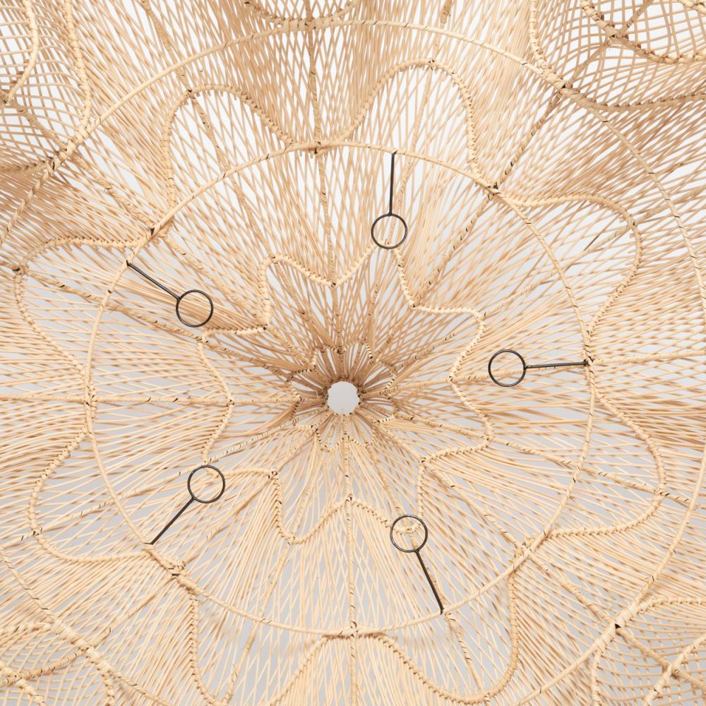 XL Flower Rattan Lamp - 100 cm Boho Ceiling Light | Mandala Stencil