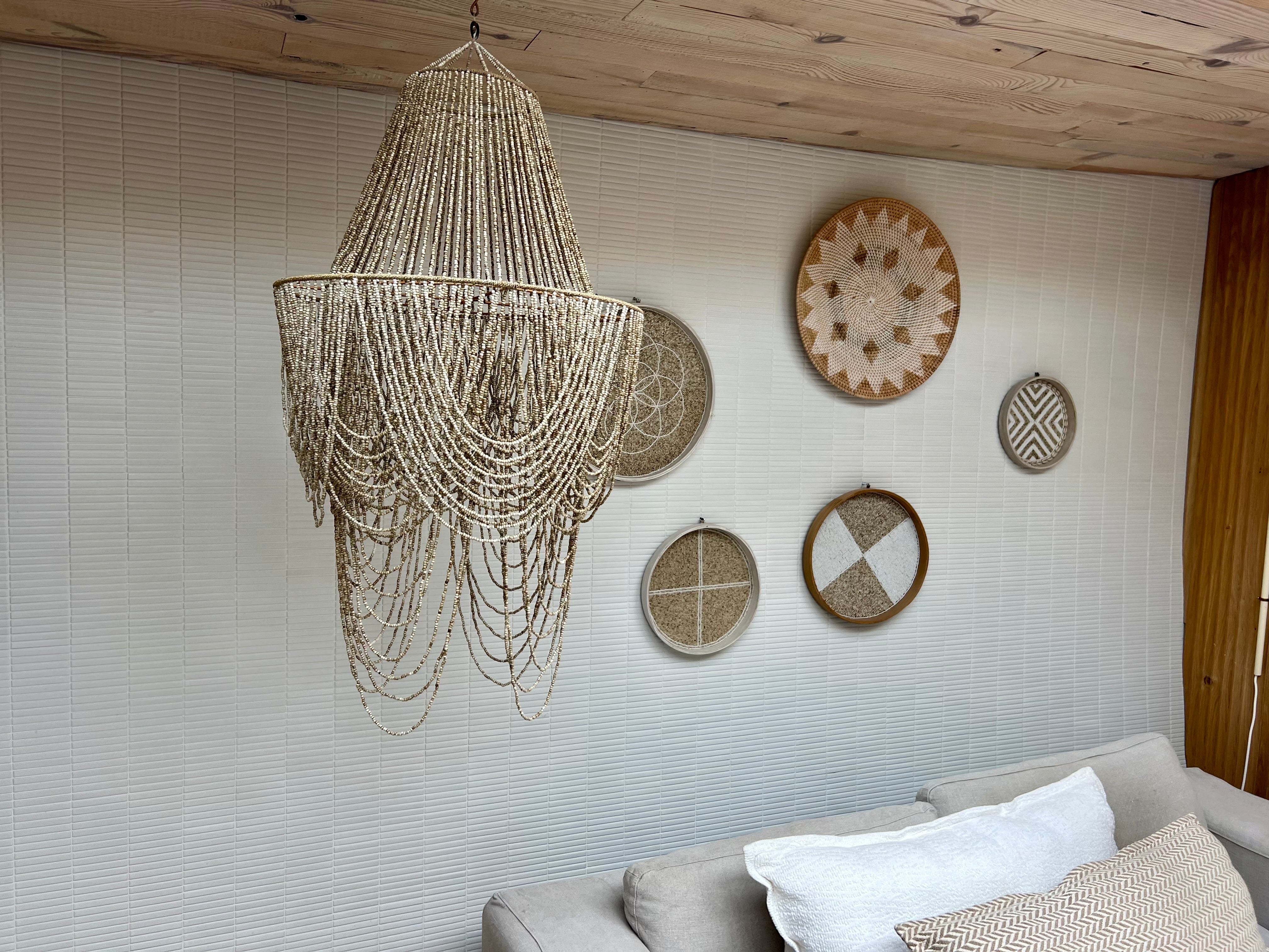 Beaded Hanging Lamp - Natural