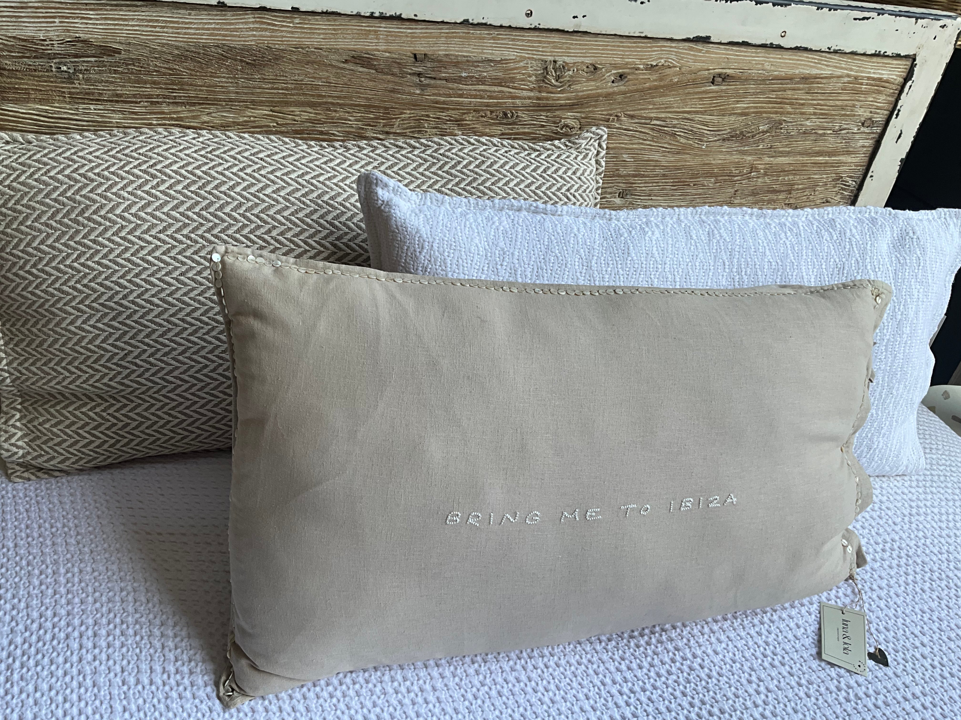 Linnen Pillow + Filling | Bring Me To Ibiza | White