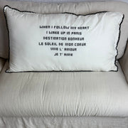 Linnen Pillow + Filling | I Wake Up In Paris | White