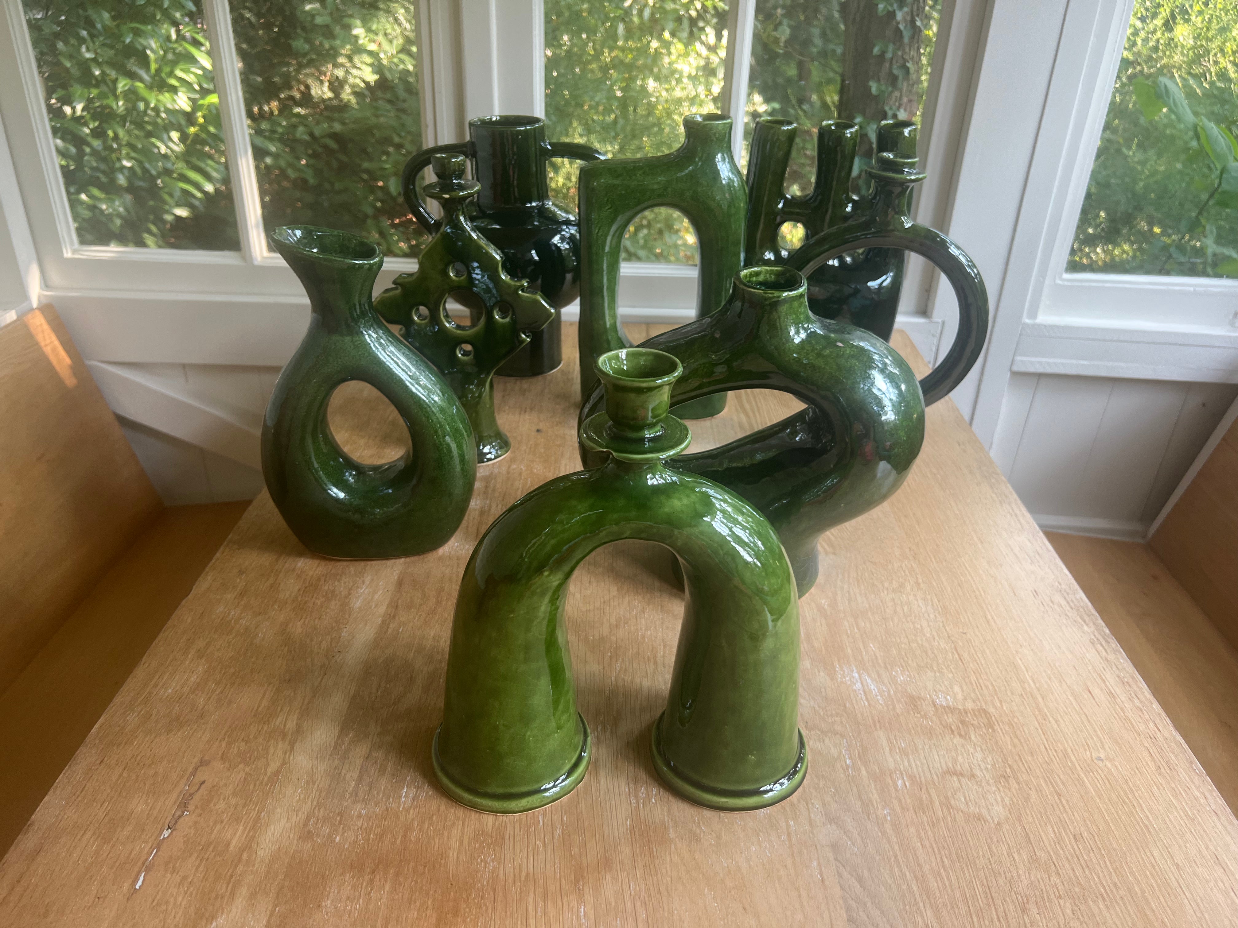 Organic Green Vase - Eco-Friendly Home Decor | Mandala Stencils