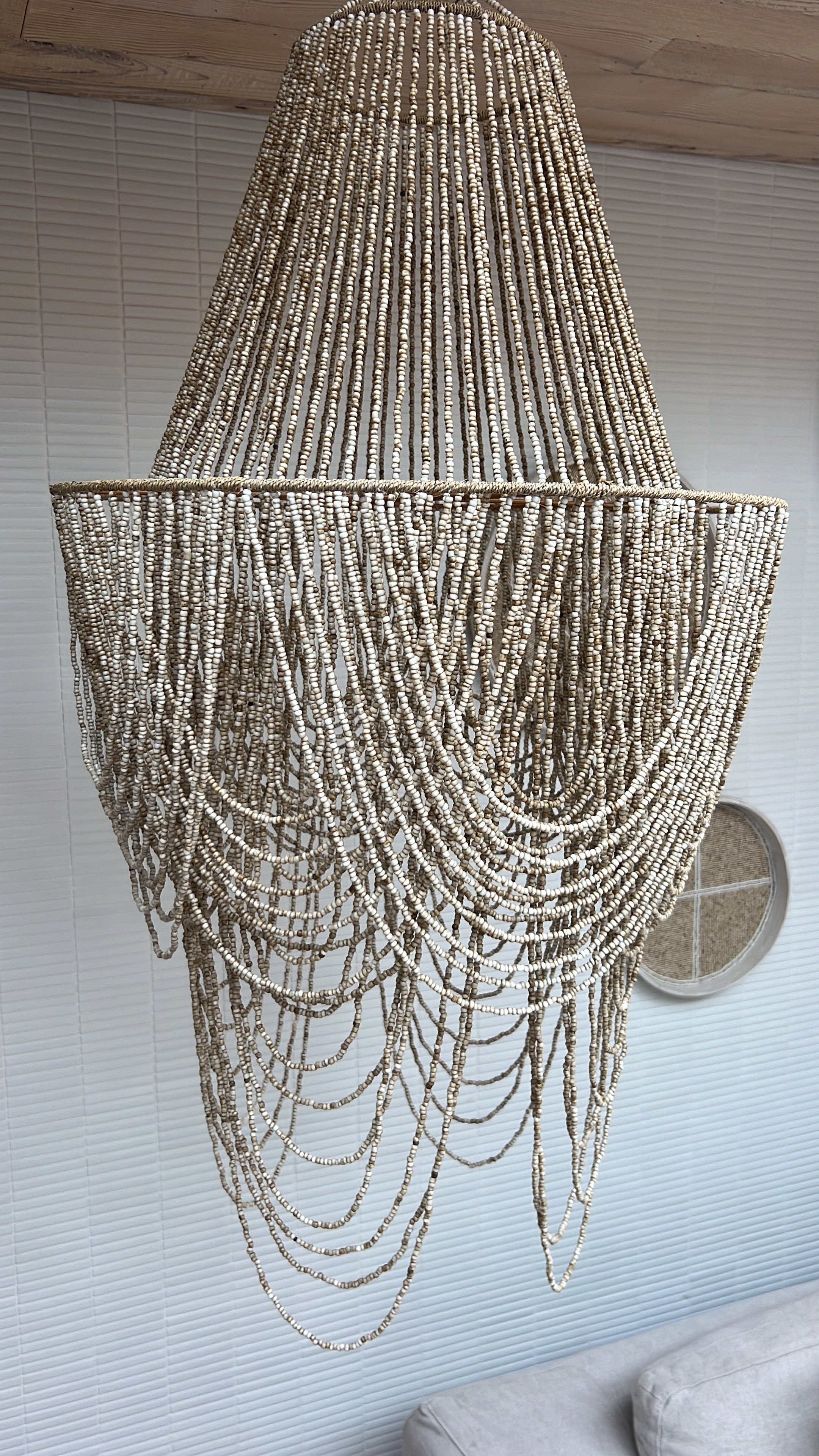 Beaded Hanging Lamp - Natural