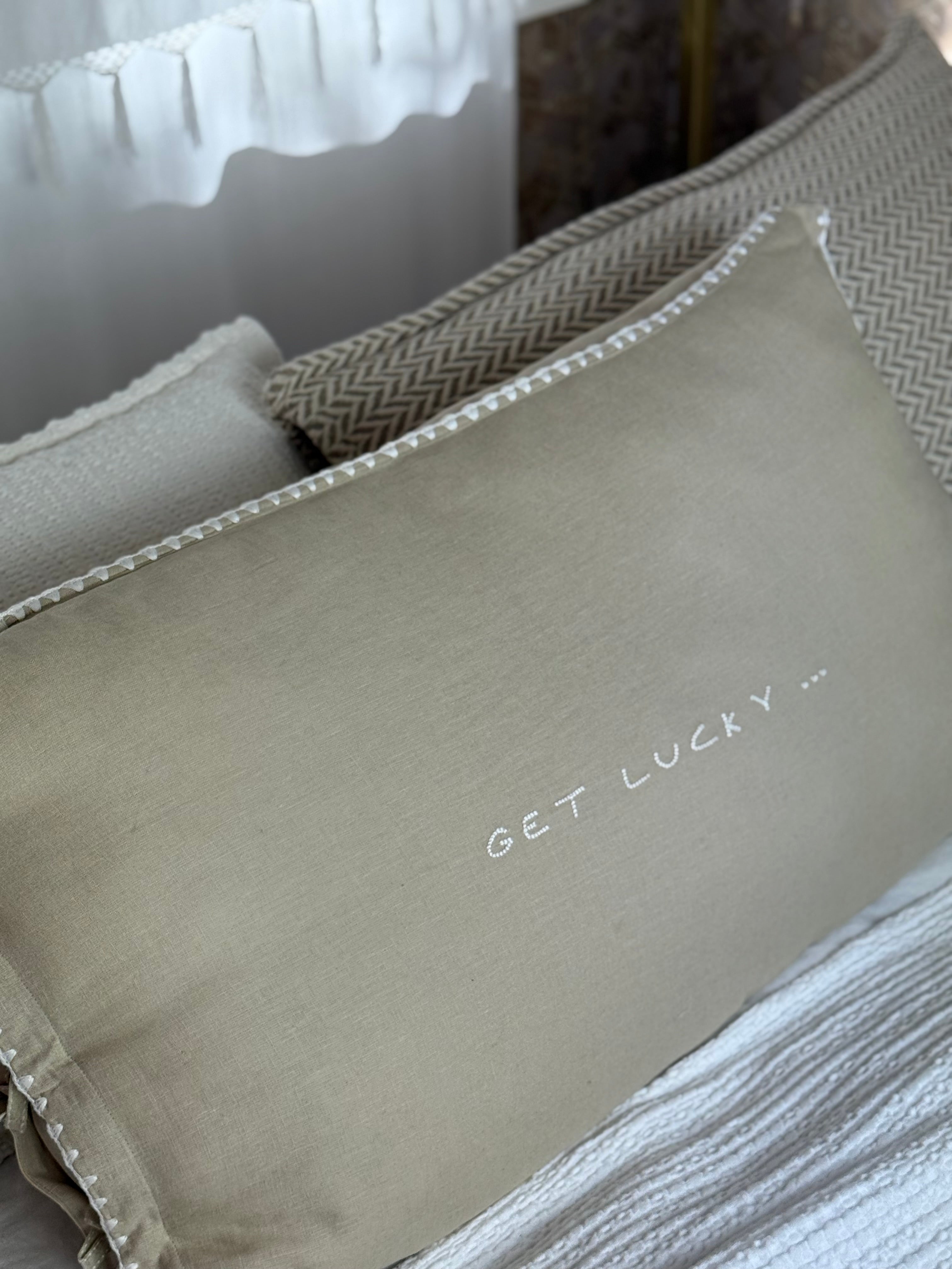 Linnen Pillow + Filling | Get Lucky | Natural
