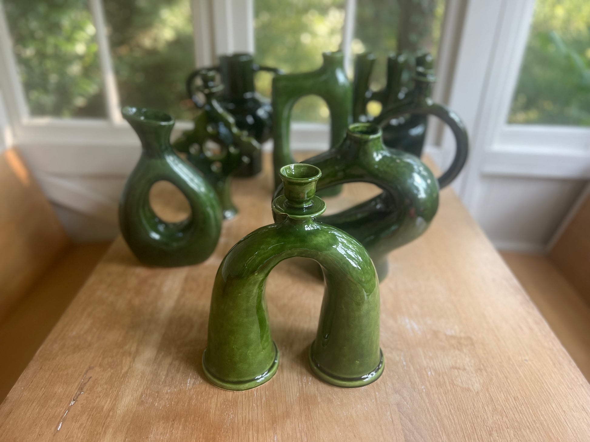 Organic Green Vase - Eco-Friendly Home Decor | Mandala Stencils