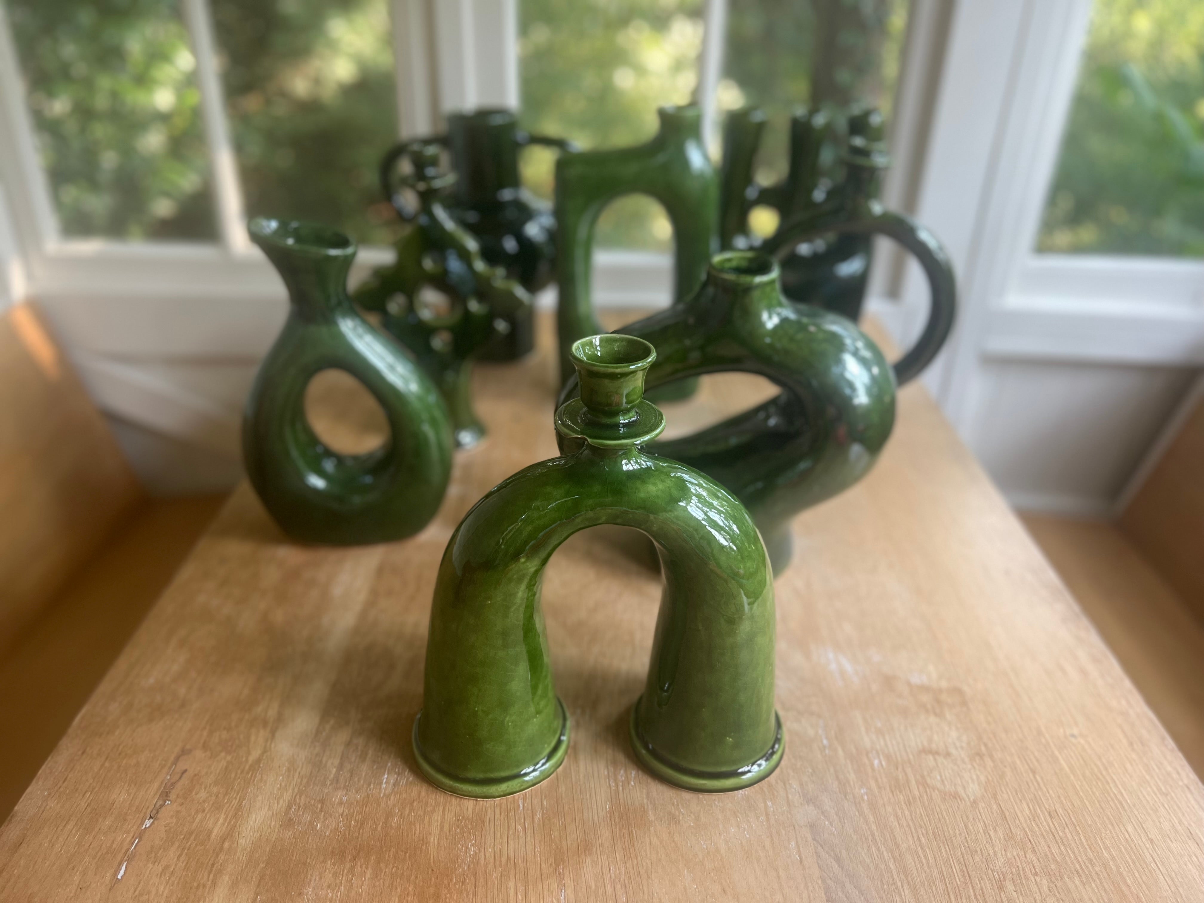 Organic Green Vase - Eco-Friendly Home Decor | Mandala Stencils