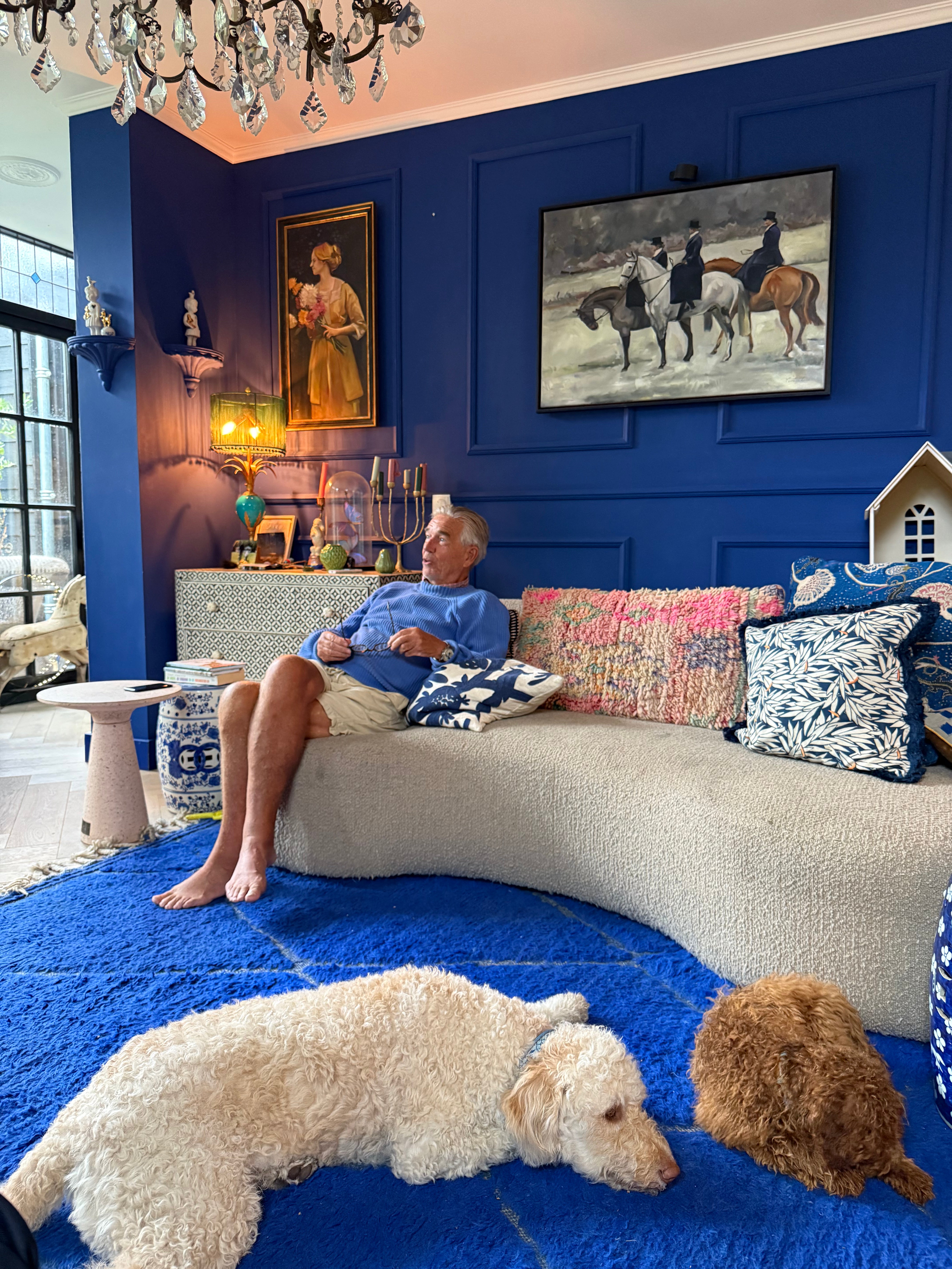Diep royal blue blauw tapijt -100% Wol | uniek stuk