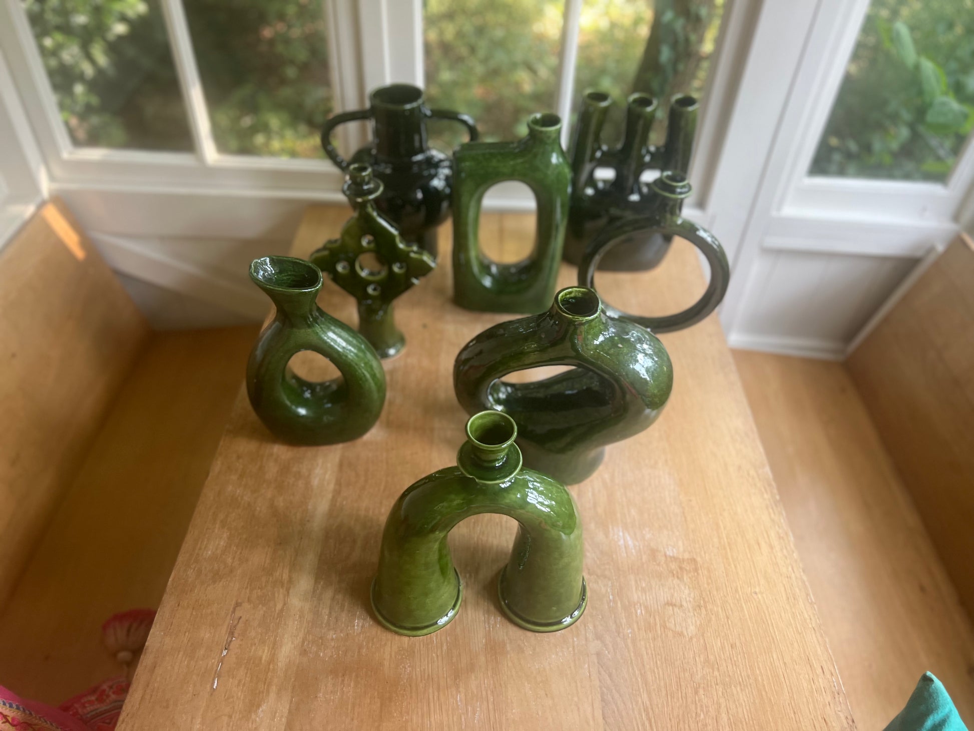 Organic Green Vase - Eco-Friendly Home Decor | Mandala Stencils