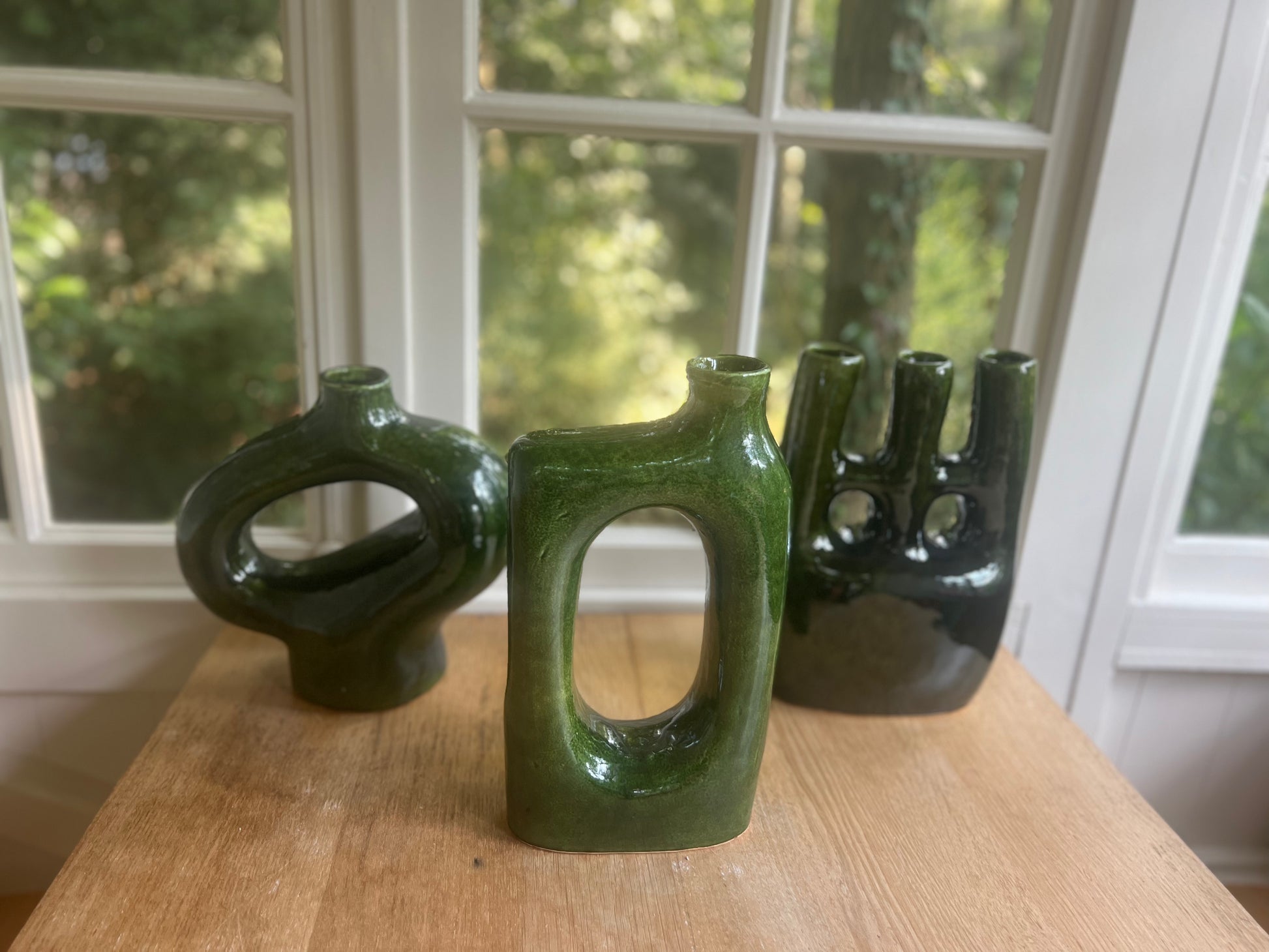 Organic Green Vase - Eco-Friendly Home Decor | Mandala Stencils