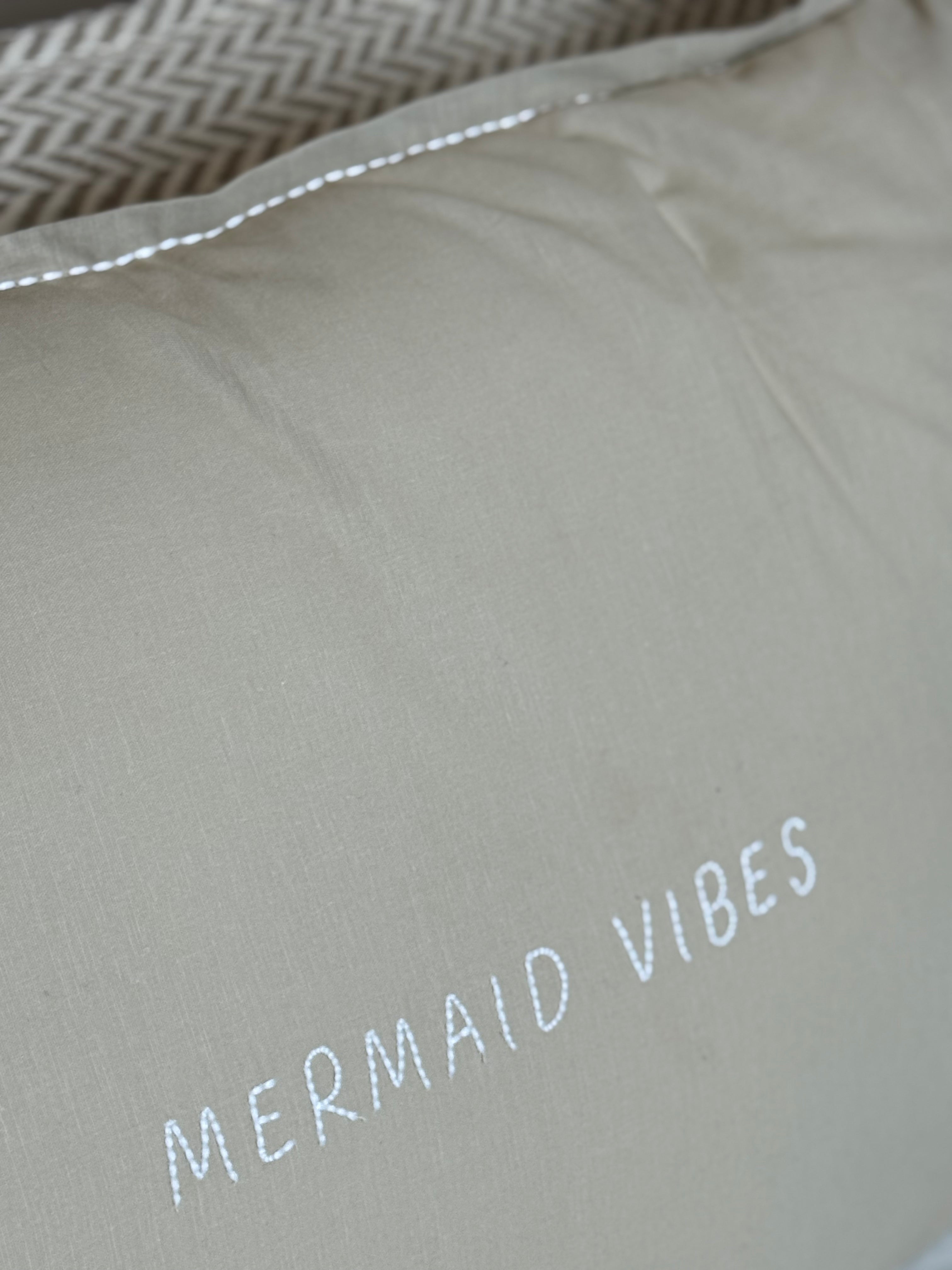 Linnen Pillow + Filling | Mermaid Vibes | Natural