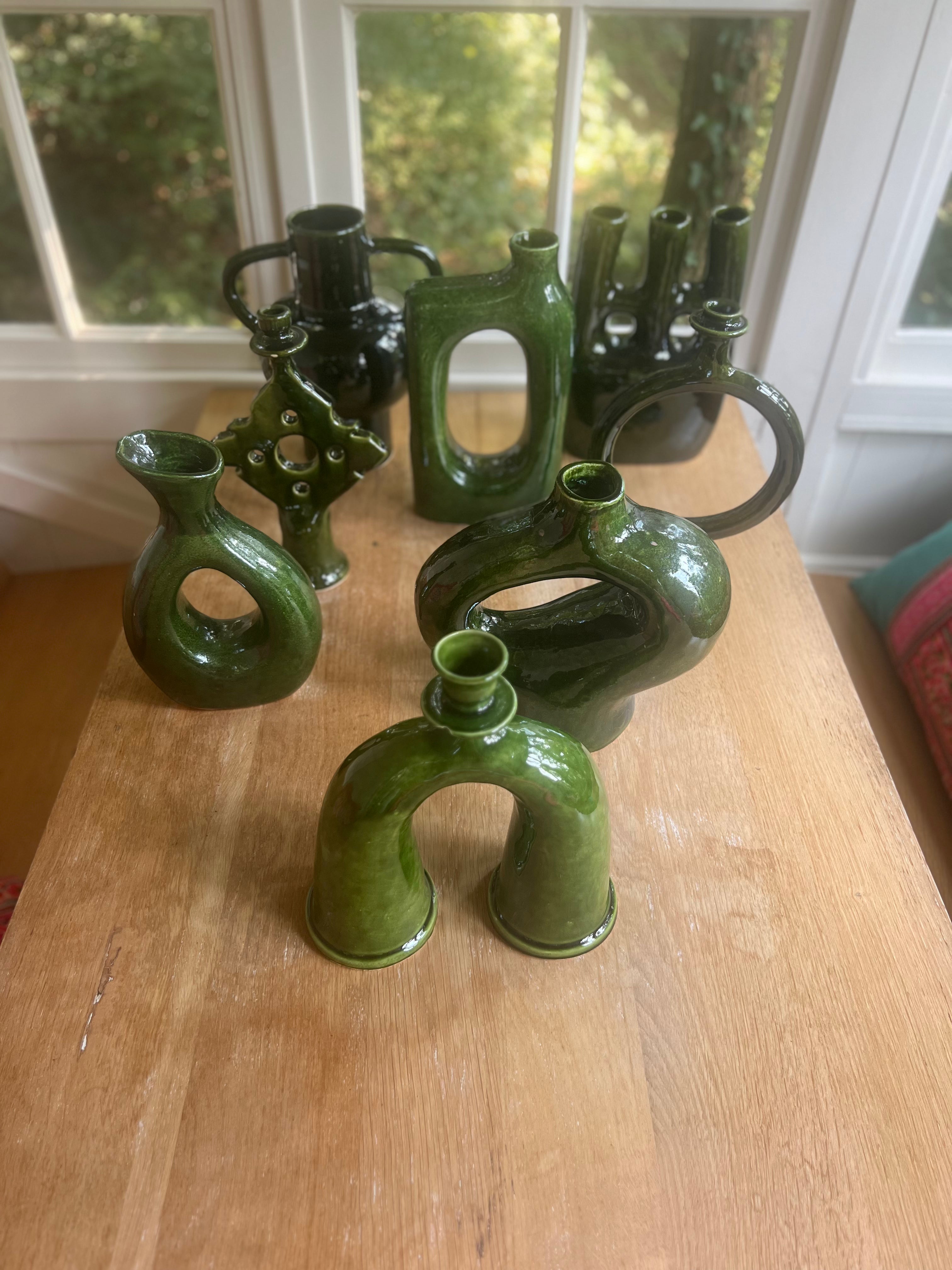 Organic Green Vase - Eco-Friendly Home Decor | Mandala Stencils