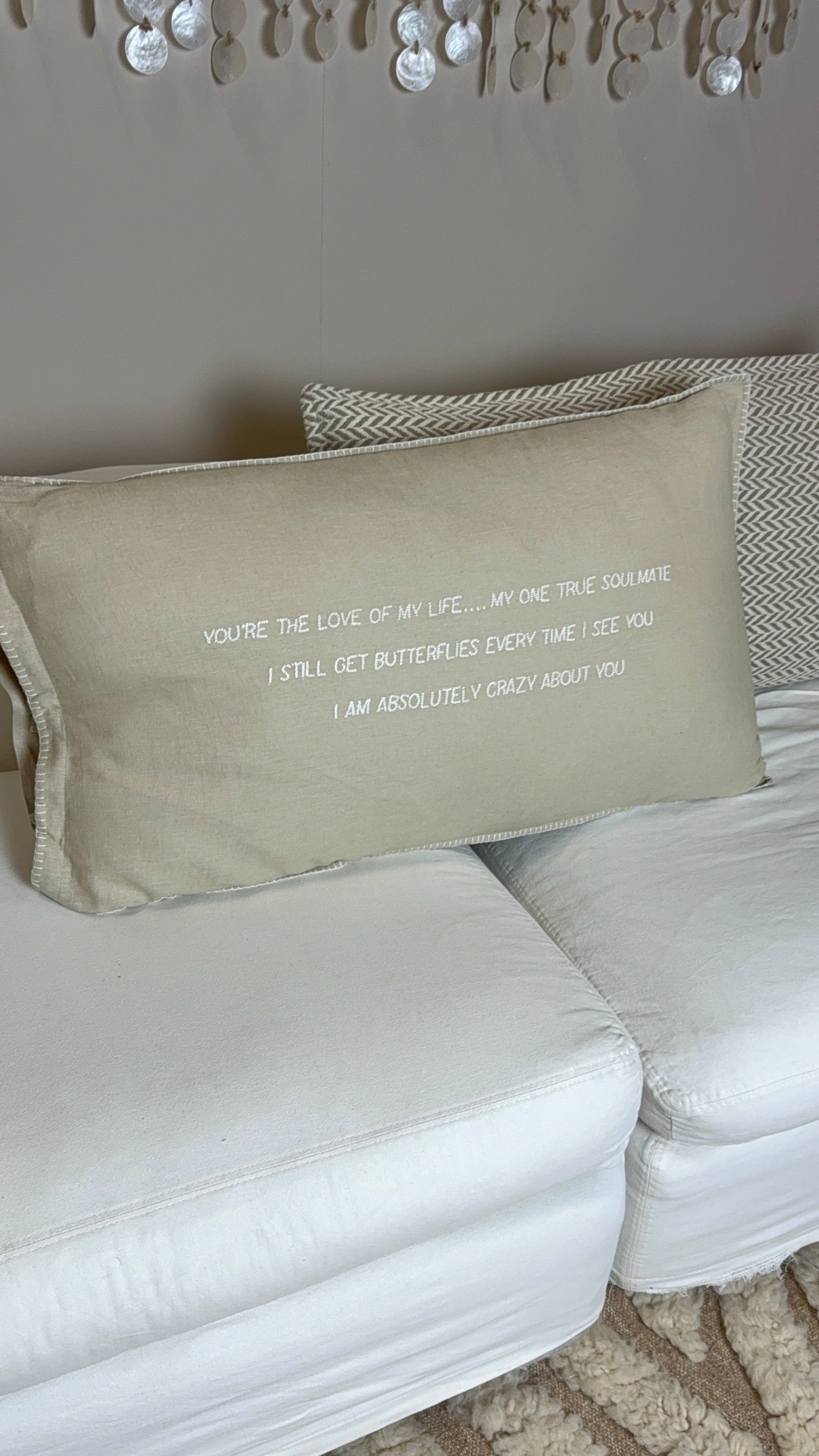 Linnen Pillow + Filling | Love Of My Life | Natural