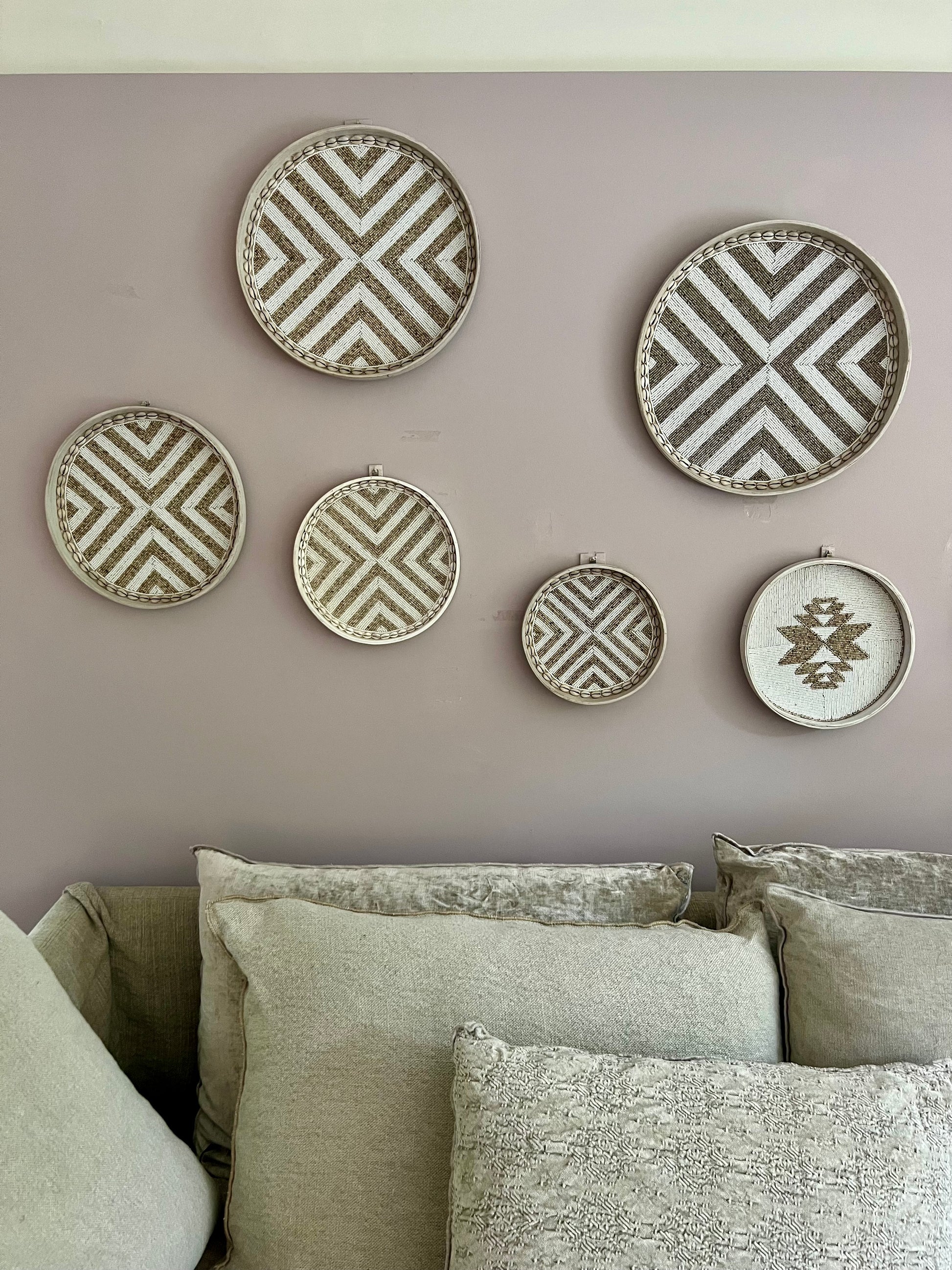 Fully Beaded Wall Basket (25 cm) - Unique Artisan Decor | Mandala Stencils