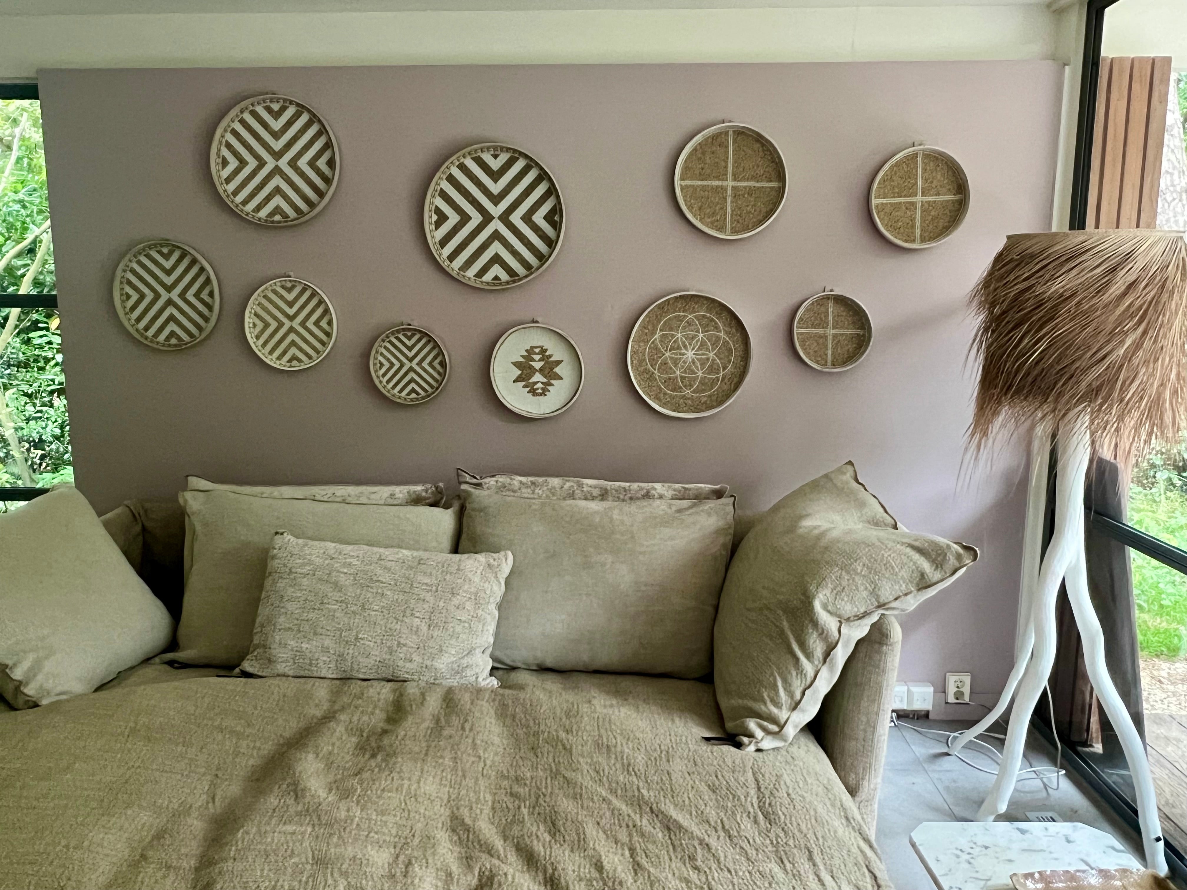Fully Beaded Wall Basket (30 cm) - Elegant Artisan Decor | Mandala Stencils
