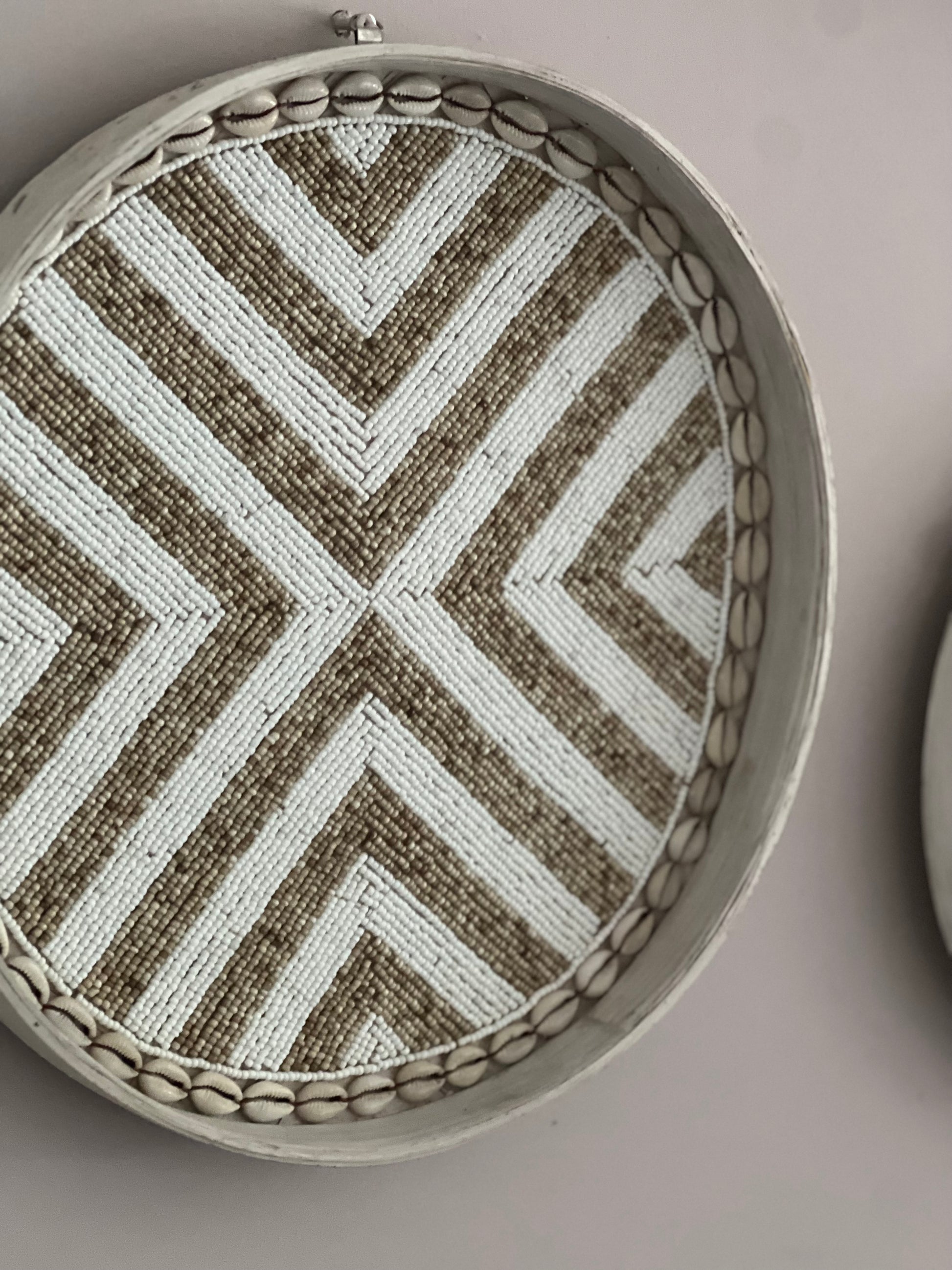 Fully Beaded Wall Basket (25 cm) - Unique Artisan Decor | Mandala Stencils