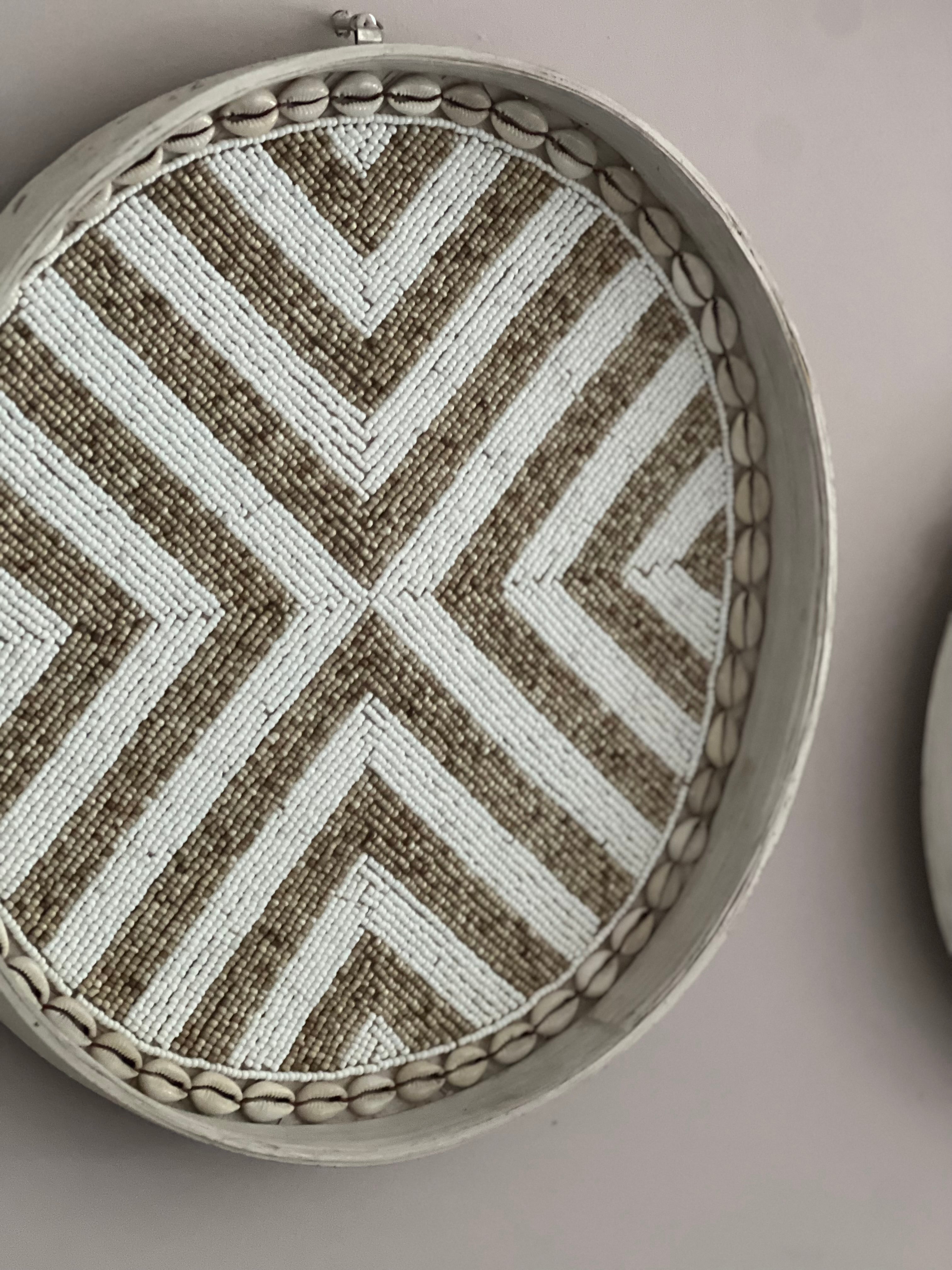 Fully Beaded Wall Basket (25 cm) - Unique Artisan Decor | Mandala Stencils