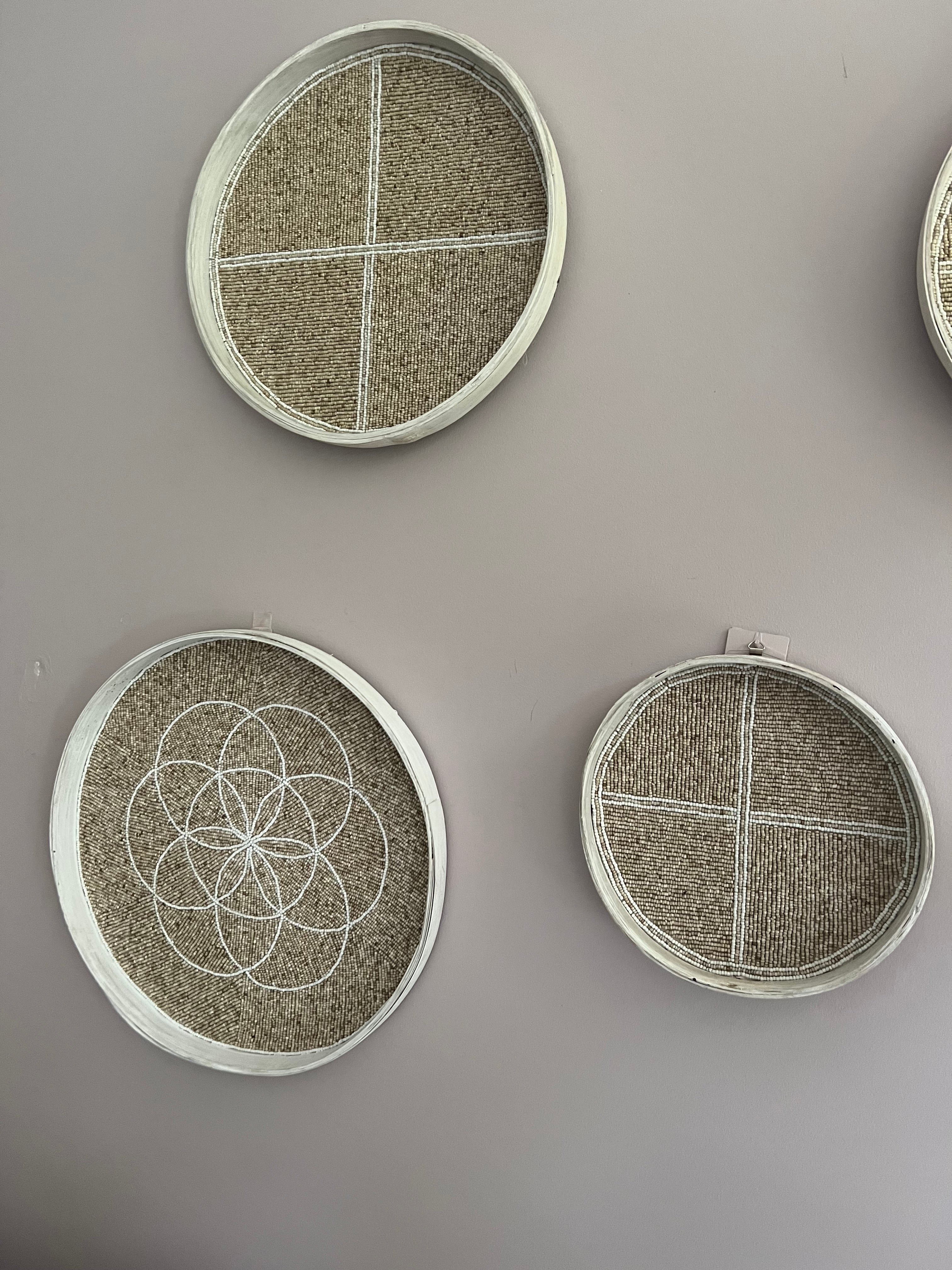 Fully Beaded Fairtrade Wall Basket (35 cm) - Mandala Stencils