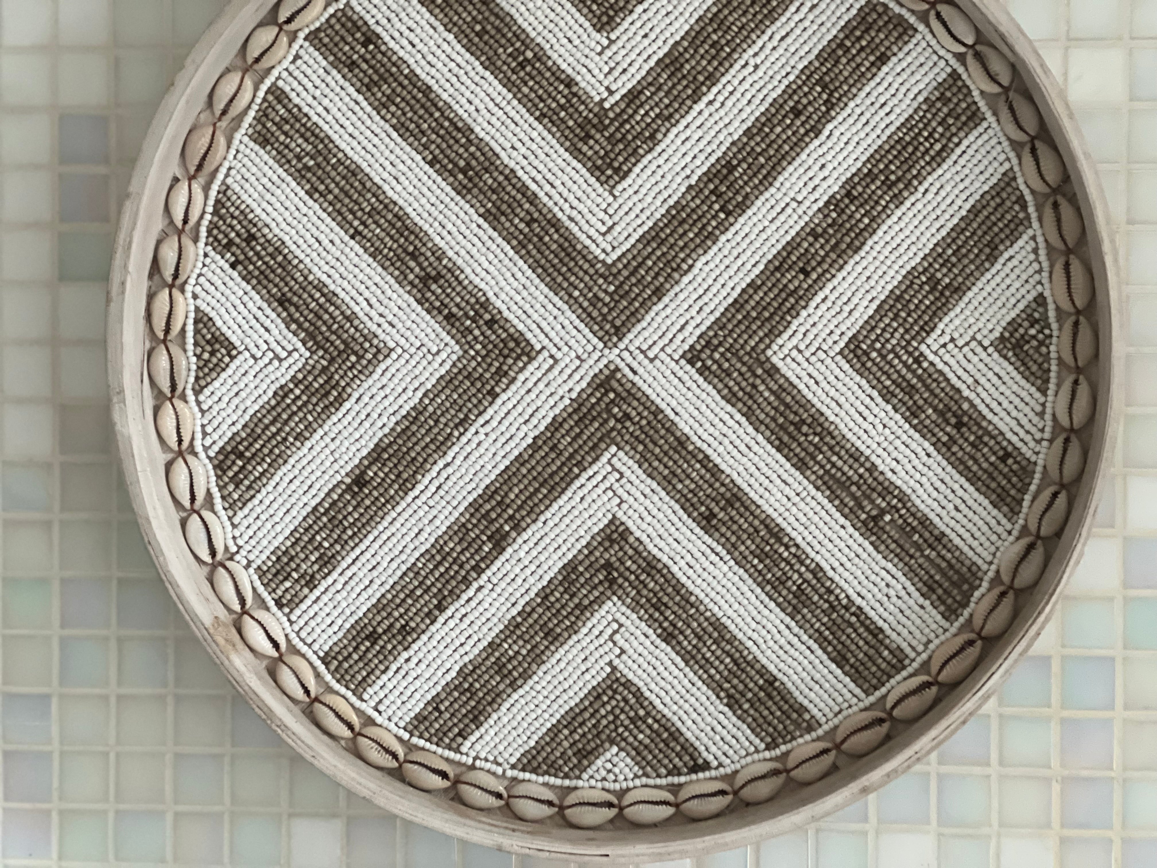Fully Beaded Wall Basket (25 cm) - Unique Artisan Decor | Mandala Stencils